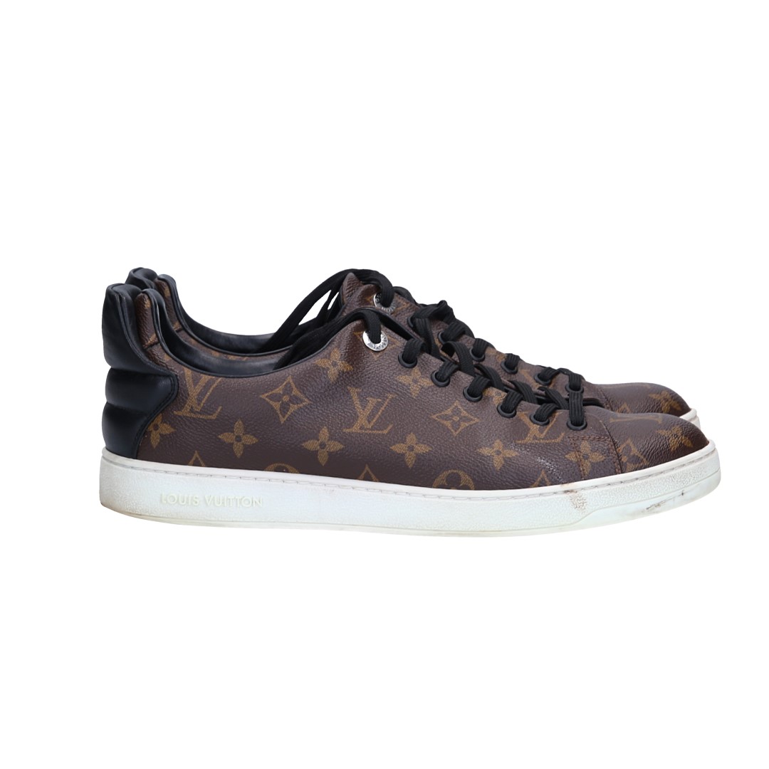 LOUIS VUITTON SNEAKER AUS MONOGRAM CANVAS UND SCHWARZEM LEDER UK7,5 EU41,5