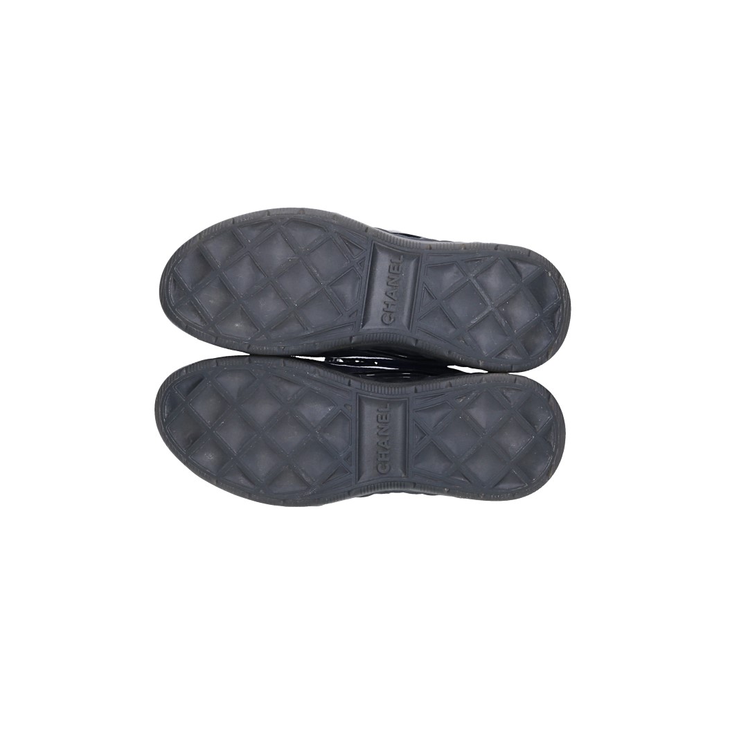 CHANEL SNEAKER SCHUHE AUS NYLON UND SUEDE-LEDER IN BLAU GR. 37 (W G35205)