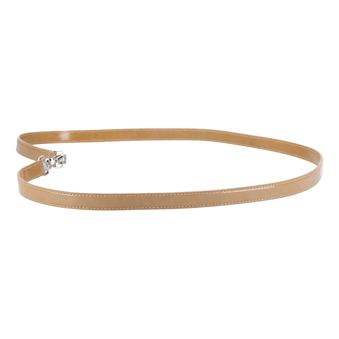 41464-Jil-Sander-Schulterriemen_2D_0002 WHOISLOUIS.COM SCHMALER SCHULTERRIEMEN AUS LACKLEDER IN NATUR/SILBER