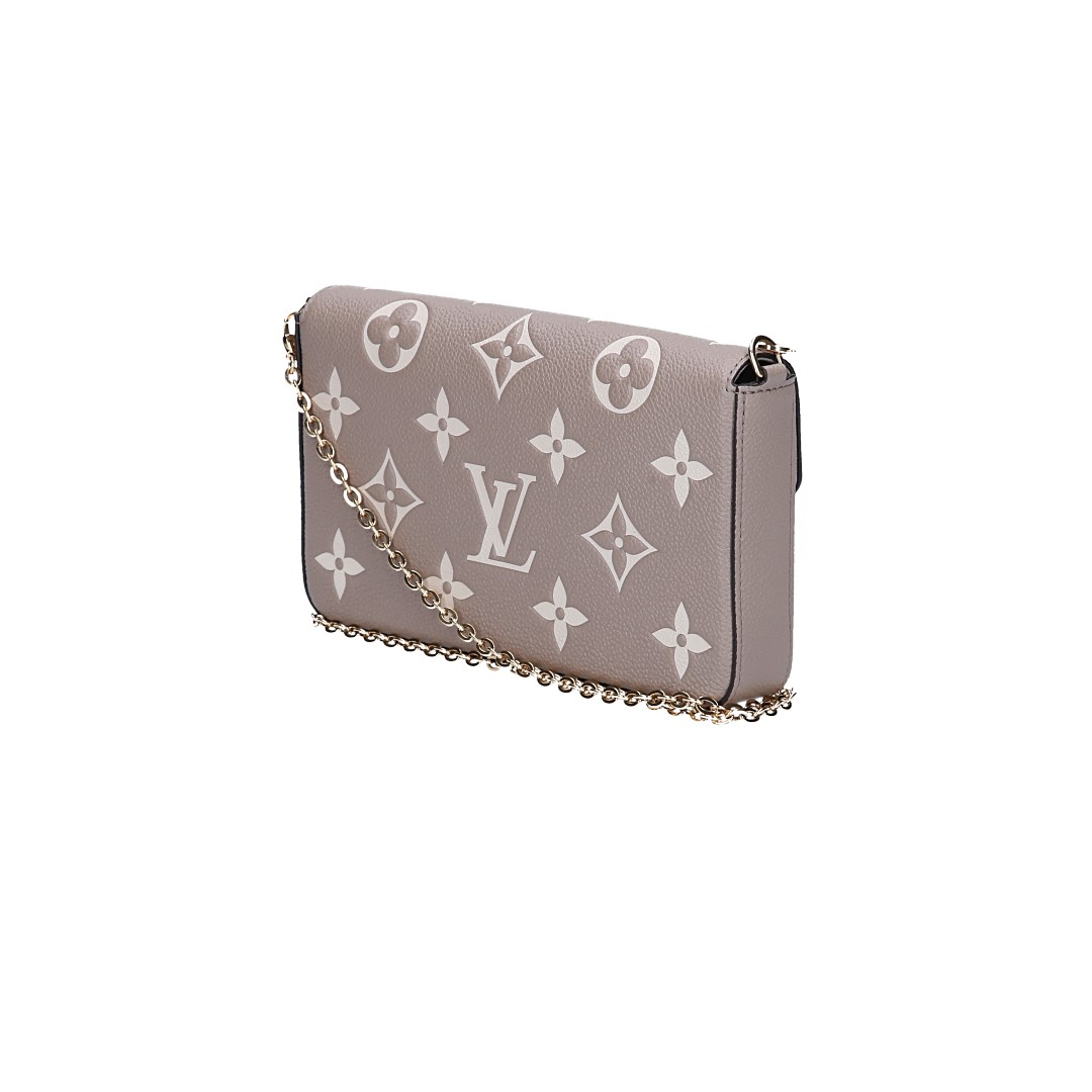 LOUIS VUITTON FÉLICIE POCHETTE HANDTASCHE AUS MONOGRAM EMPREINTE LEDER IN TOURTERELLE/CREME (M69977)