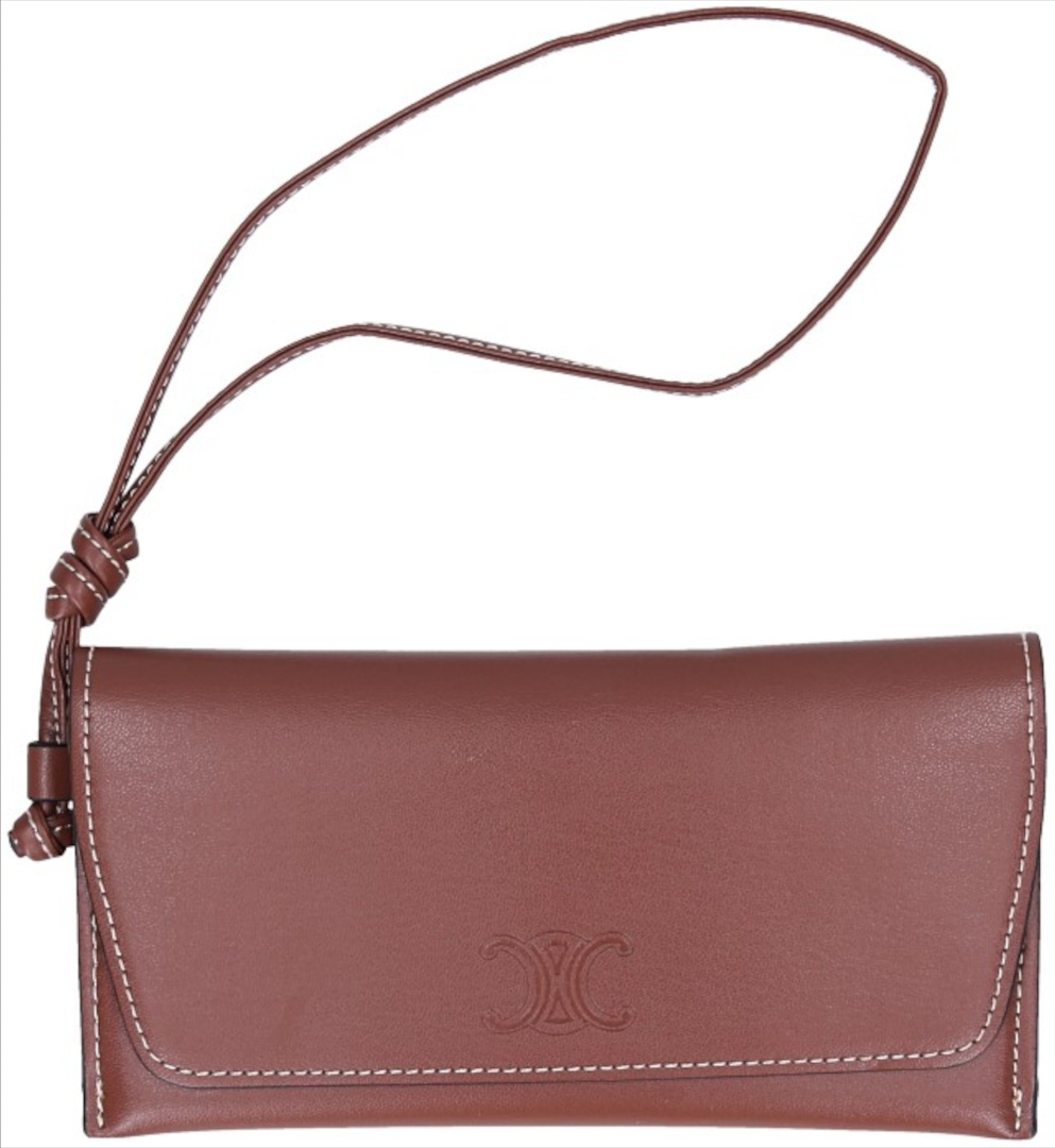 CELINE AVA (MEDIUM) HANDBAG MADE OF TRIOMPHE CANVAS AND CALF LEATHER