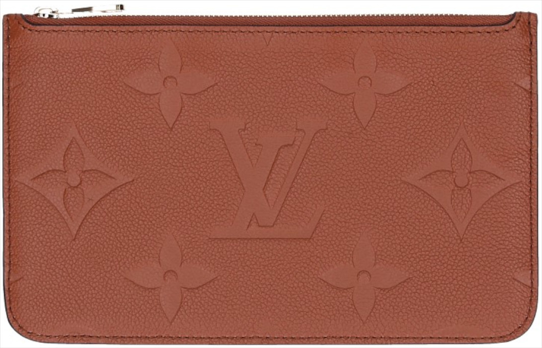 LOUIS VUITTON POCHETTE AUS NEVERFULL AUS MONOGRAM EMPREINTE LEDER IN COGNAC
