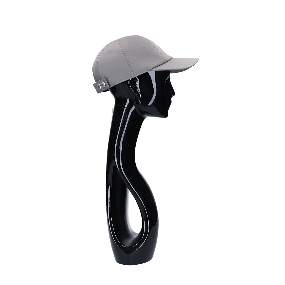 48269_Hermes_M-tze_2D_0007 HERMÈS KAPPE - CASQUETTE MIT 'MILES CDS' AUS BAUMWOLLE IN ETAIN/NOIR GR. 60