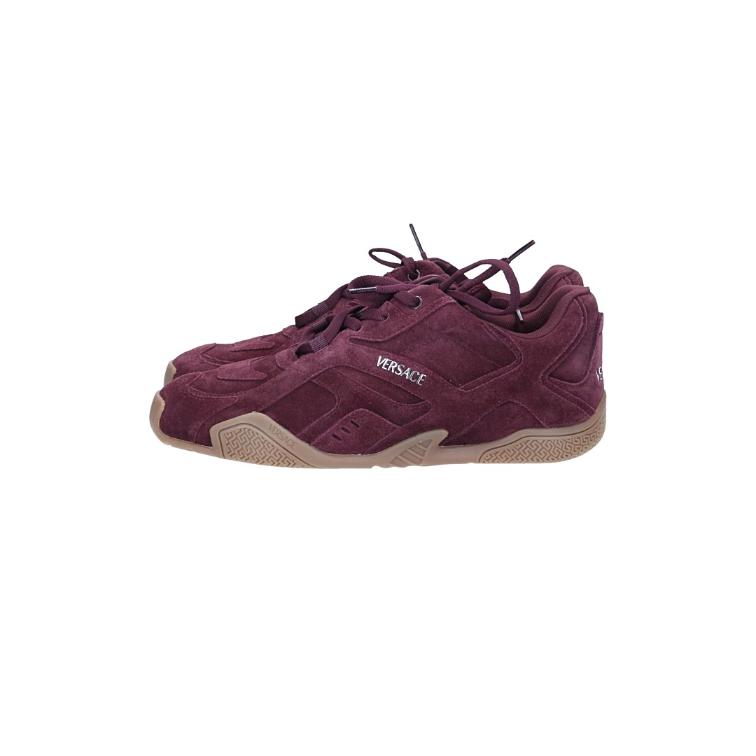VERSACE SNEAKER SCHUHE 'GALAXIA' AUS KALBSLEDER IN BURGUNDERROT GR. 39