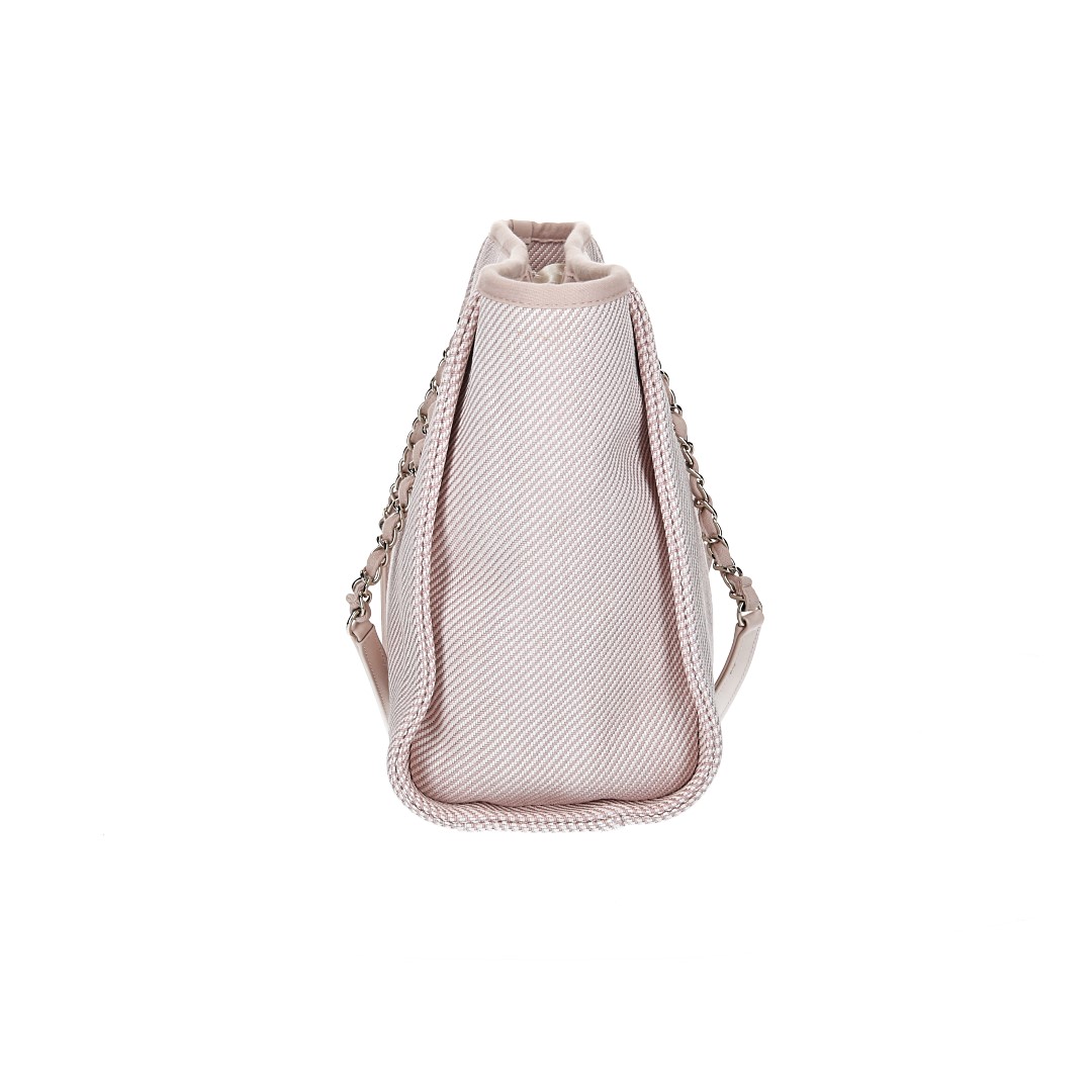 CHANEL DEAUVILLE SHOPPER (MEDIUM) HANDTASCHE AUS GEWEBE (A67001)