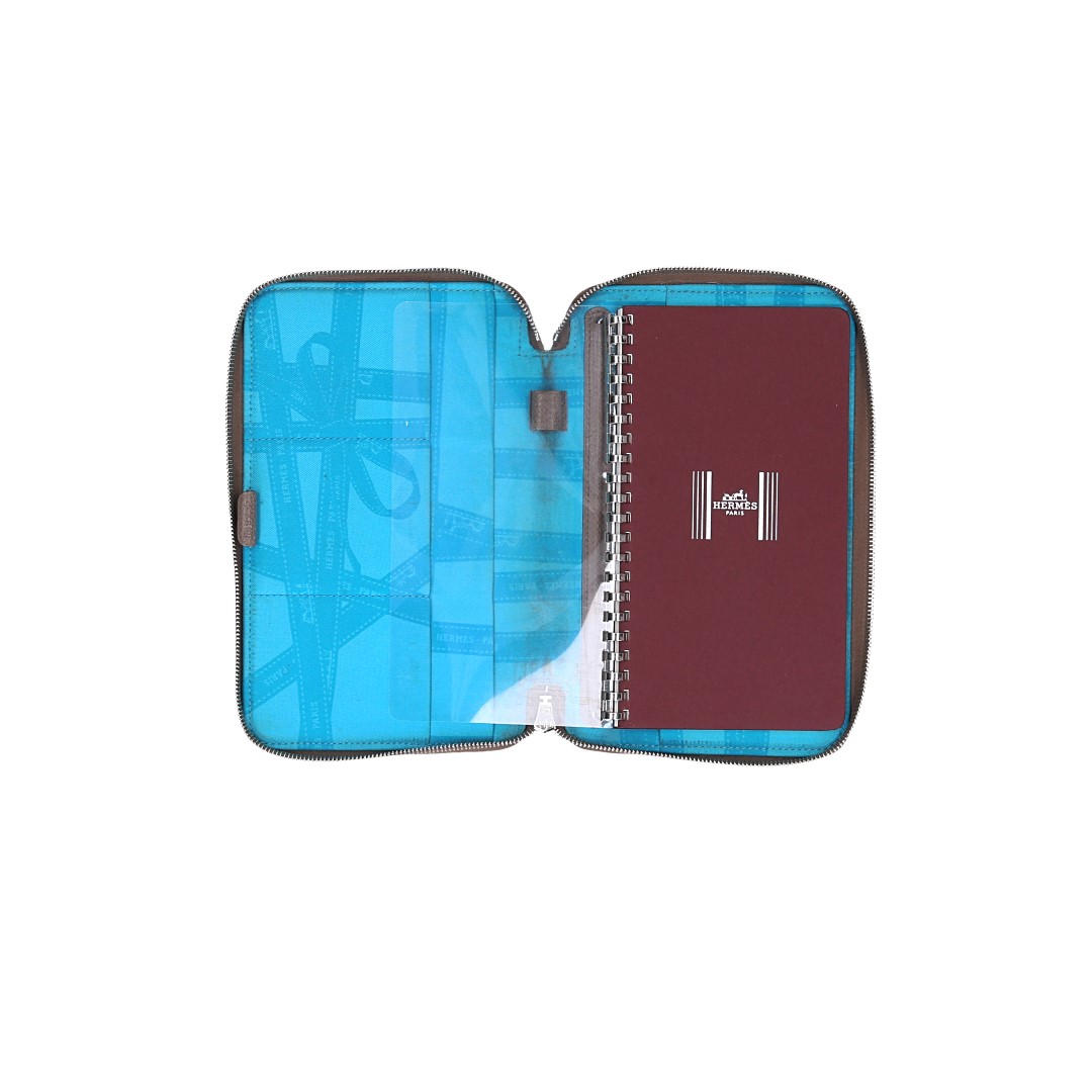 HERMÈS AGENDA-CLASP COVER IN EPSOM CALF LEATHER RED AND ORANGE
