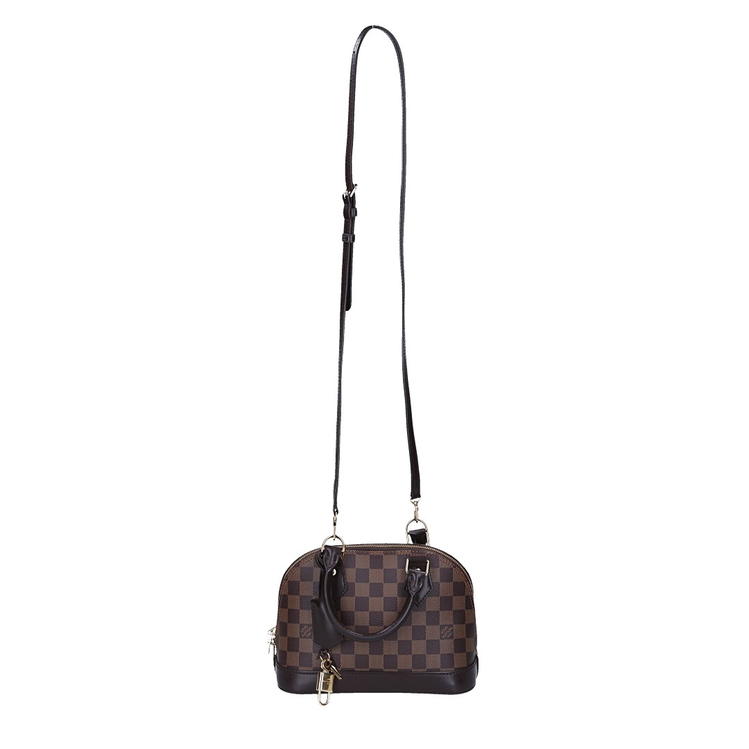 LOUIS VUITTON ALMA BB HANDTASCHE AUS DAMIER EBENE CANVAS MIT VERSTELLBAREM SCHULTERRIEMEN (N40606)
