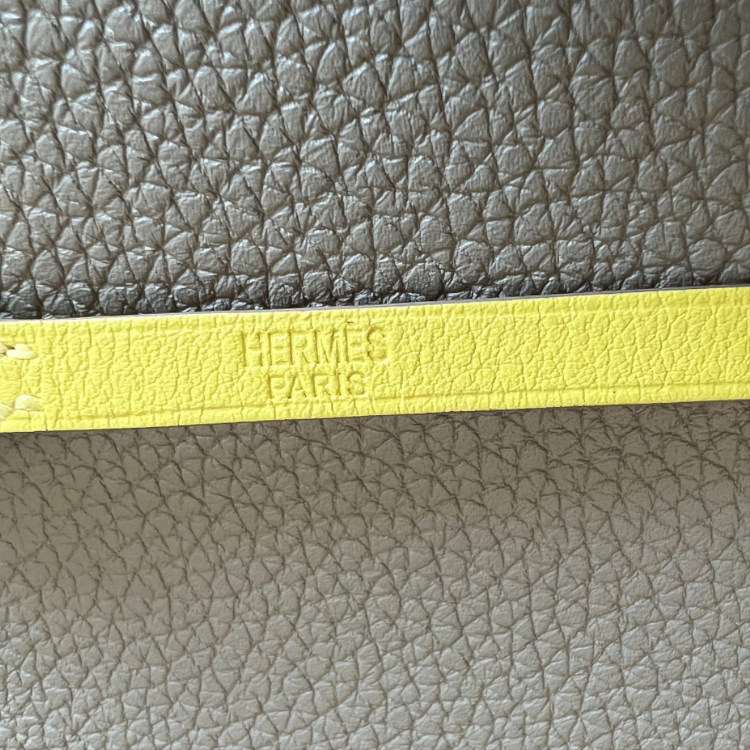 HERMÈS ARMBAND 'HAPI 3 MM' AUS VEAU SWIFT IN LIME MIT PHW GR. S/T2