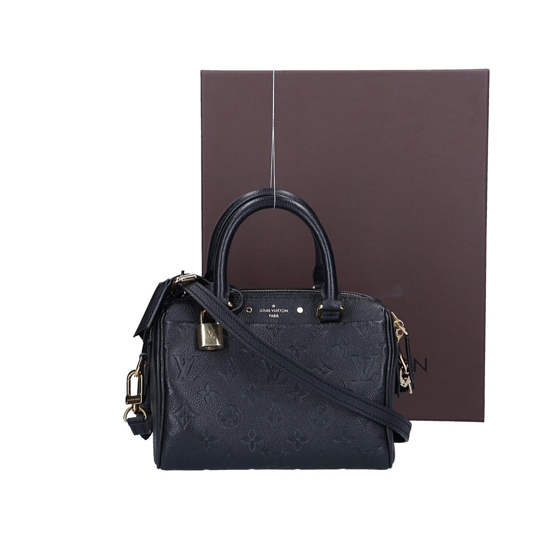 LOUIS VUITTON SPEEDY 20 HANDTASCHE AUS MONOGRAM EMPREINTE LEDER MIT SCHULTERRIEMEN IN NOIR (M42397)