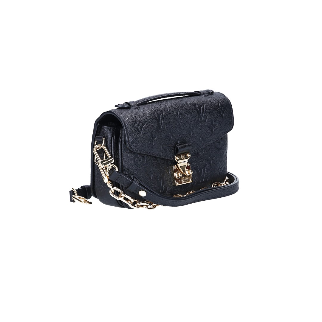 LOUIS VUITTON POCHETTE MÉTIS EAST WEST HANDTASCHE AUS MONOGRAM EMPREINTE LEDER IN NOIR (M46595)