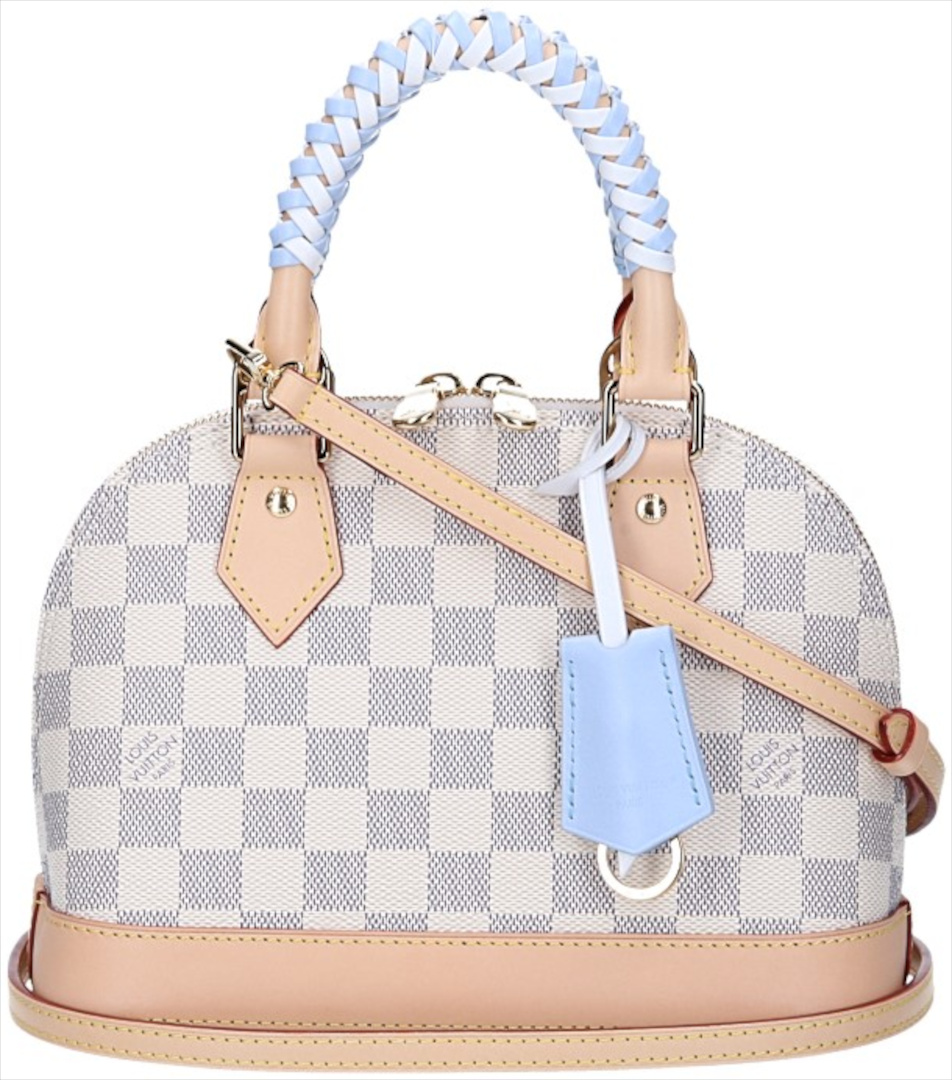 LOUIS VUITTON ALMA BB HANDTASCHE AUS DAMIER AZUR BRAIDED CANVAS MIT VERSTELLBAREM SCHULTERRIEMEN (N40902)