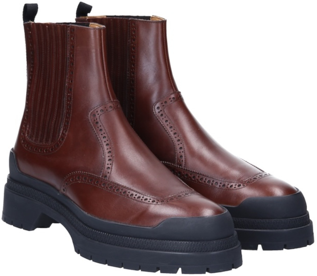 HERMÈS STIEFELETTEN 'VINCENZO' AUS KALBS-LEDER IN BRAUN GR. 45