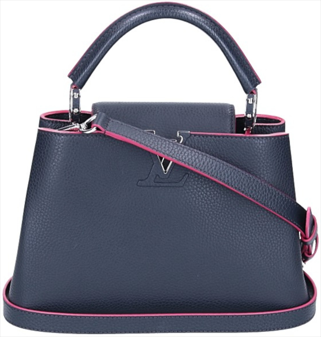 LOUIS VUITTON CAPUCINES BB HANDTASCHE AUS TAURILLON LEDER IN KOBALT/FUCHSIA (M94517)