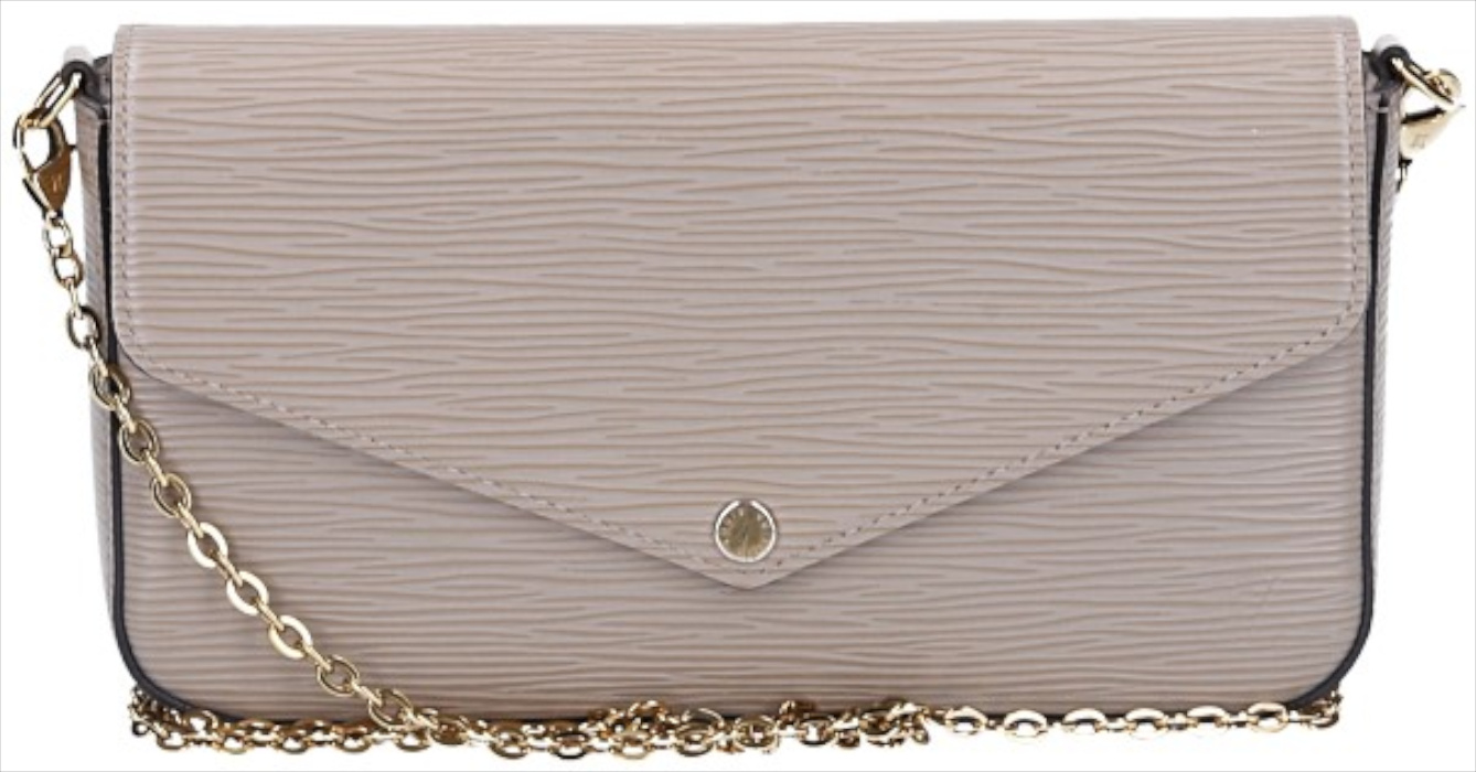 LOUIS VUITTON FÉLICIE POCHETTE HANDTASCHE AUS EPI LEDER IN GALET (M68758)