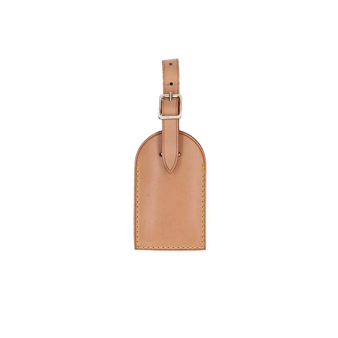 50886-LouisVuitton-Tag-Natur-KenjiOhno_2D_0002 LOUIS VUITTON - KENJI OHNO - ADRESSANHÄNGER - TRAVEL TAG MIT INITIALEN AUS VVN LEDER IN MITTELBRAUN