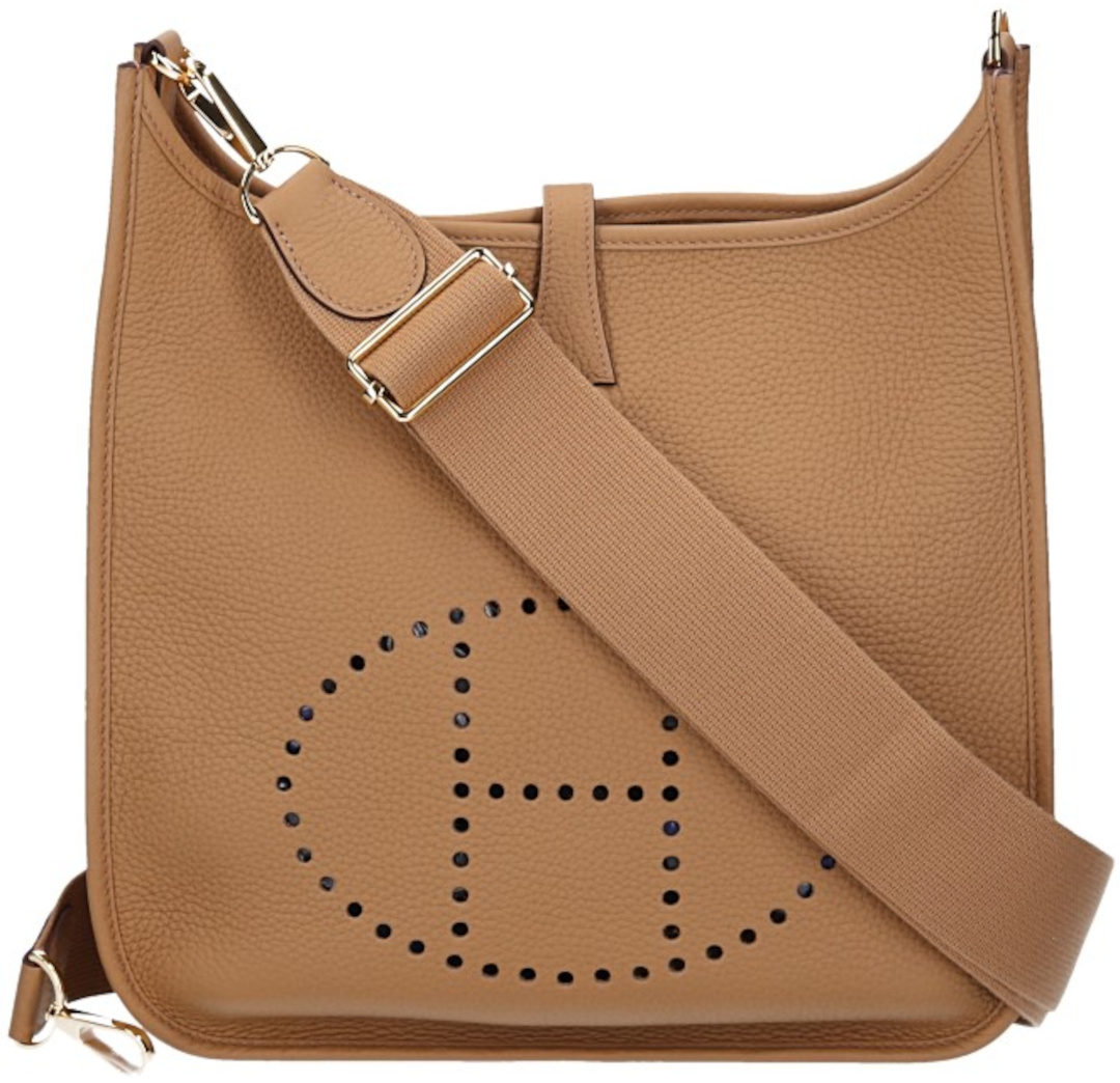 HERMÈS ÉVELYNE III 29 HANDTASCHE AUS TAURILLON CLEMENCE LEDER IN BISCUIT MIT GHW