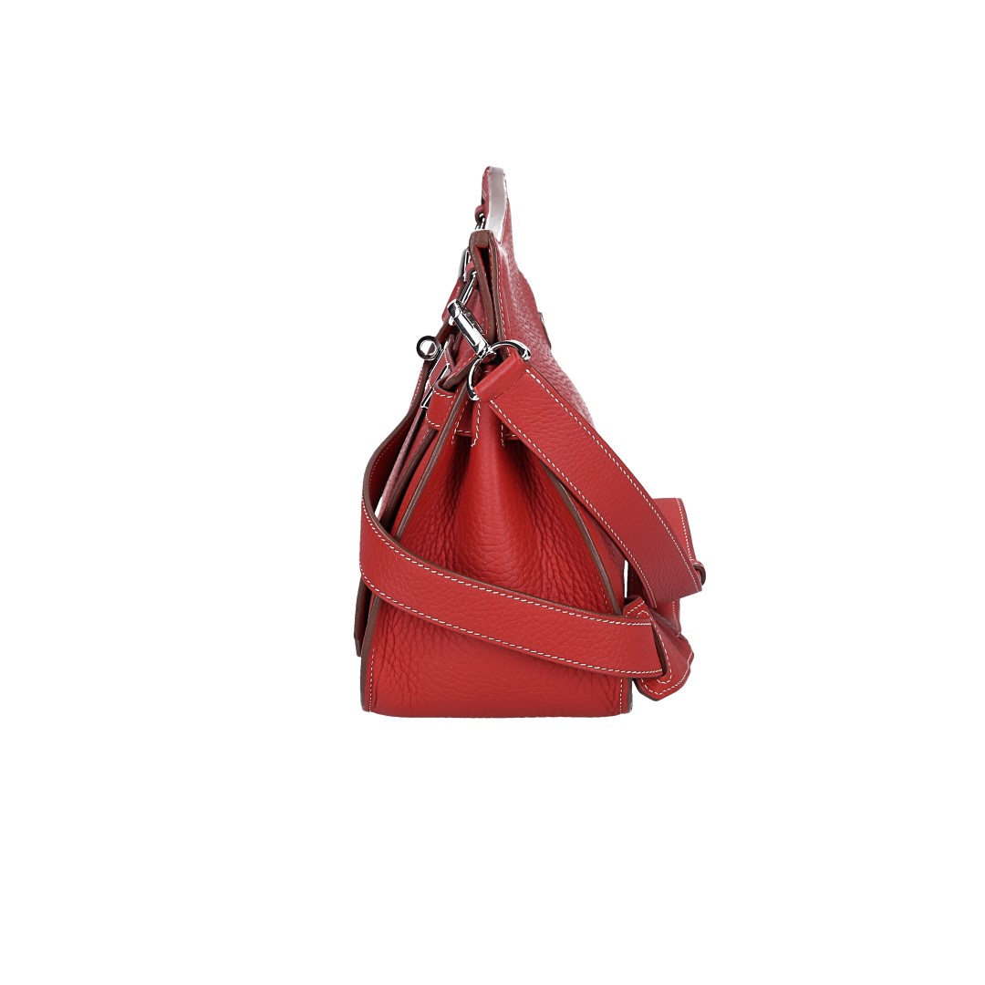 HERMÈS JYPSIÈRE 28 HANDTASCHE AUS CLÉMENCE-JUNGSTIERLEDER IN SANGUINE MIT PHW