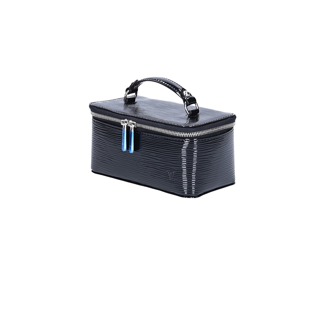 49396-LouisVuitton-Schmucktasche-EpiLEderSchwarz_2D_0002 LOUIS VUITTON COFFRET BIJOUX REISEACCESSOIRE AUS EPI ELECTRIC LEDER IN NOIR