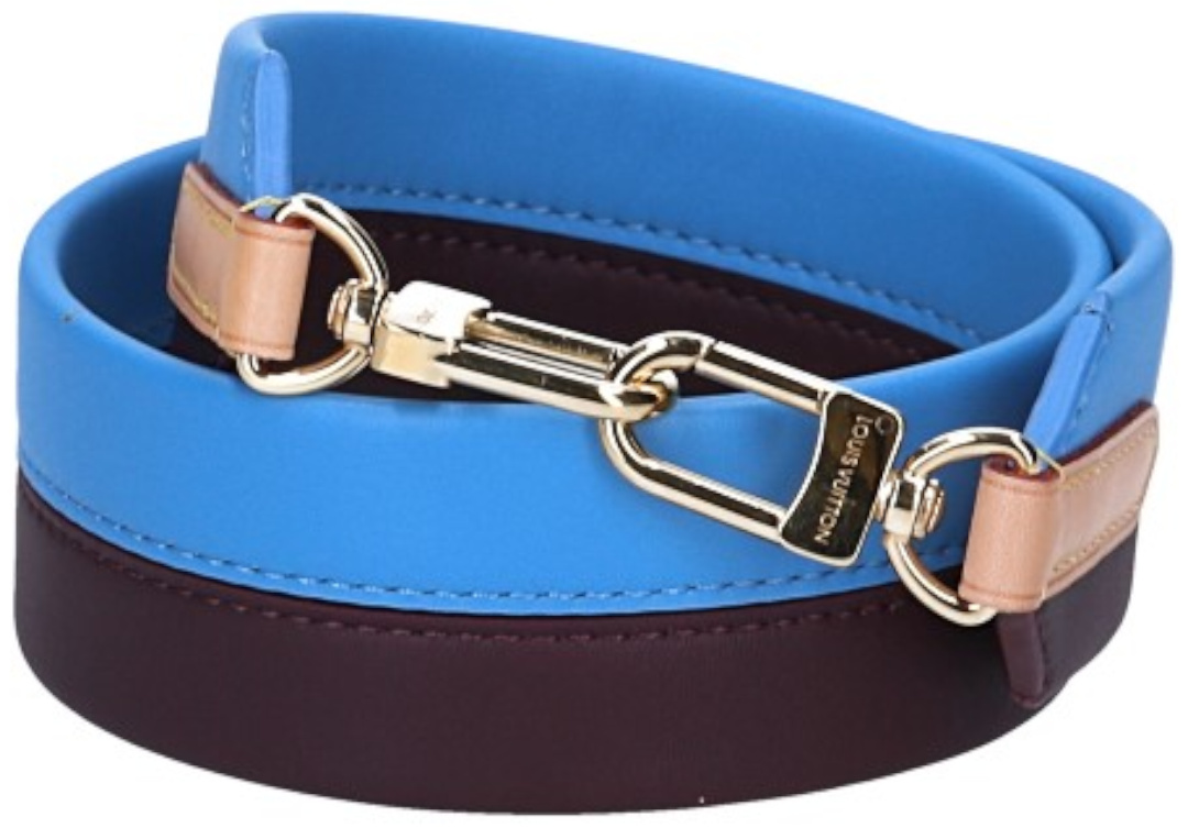 LOUIS VUITTON SCHULTERRIEMEN AUS LEDER IN BLAU/AUBERGINE