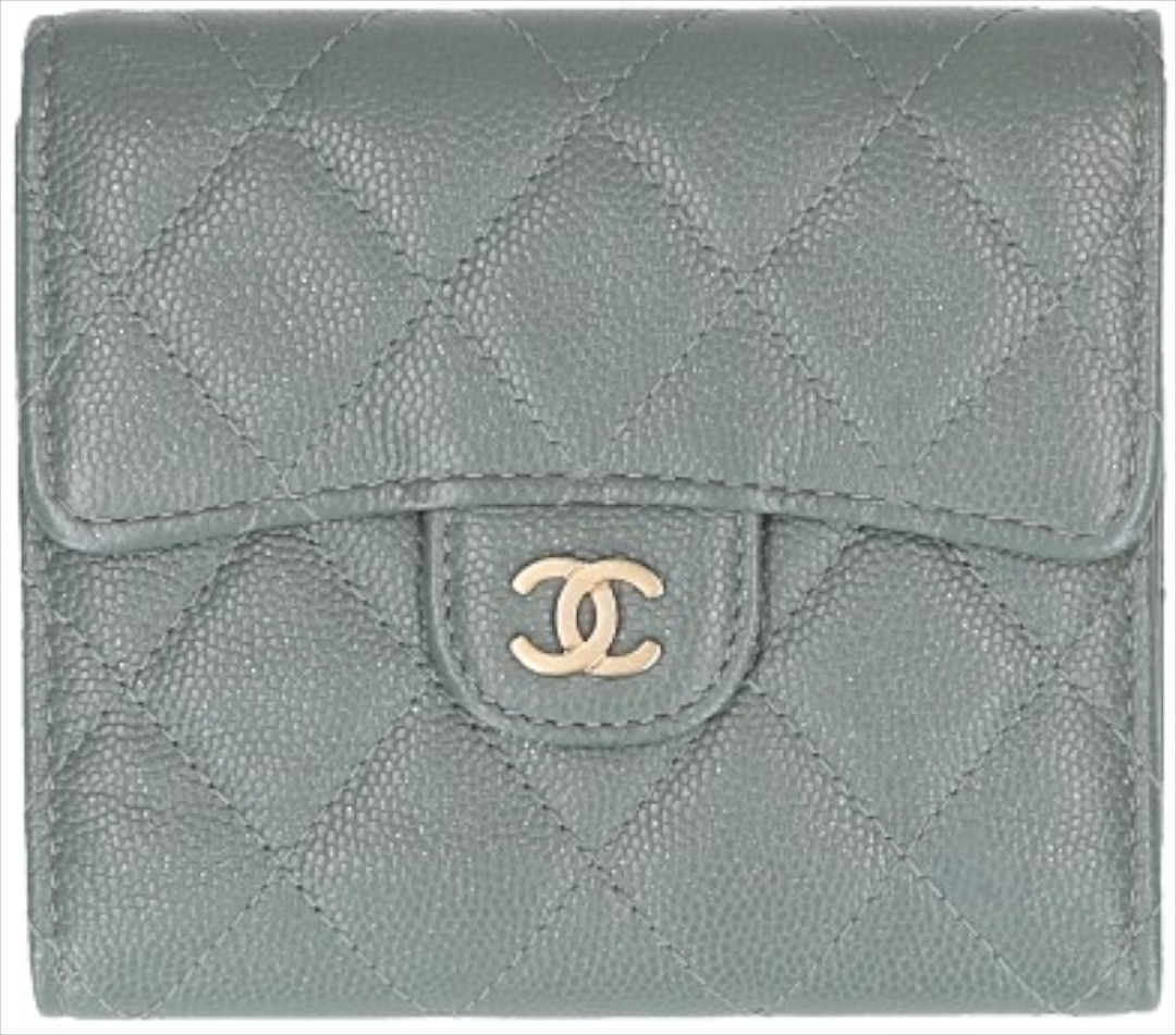 CHANEL KLEINE KLASSISCHE PATTEN- BRIEFTASCHE AUS GENARBTEM KALBSLEDER  MIT GHW (AP0231) CHANEL KLEINE KLASSISCHE PATTEN- BRIEFTASCHE AUS GENARBTEM KALBSLEDER  MIT GHW (AP0231)