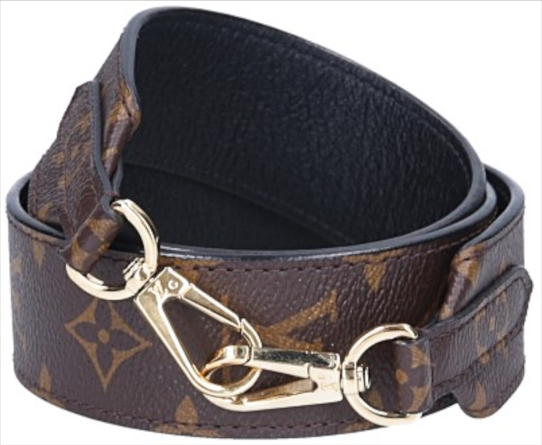 LOUIS VUITTON SCHULTERRIEMEN AUS MONOGRAM CANVAS UND KALBSLEDER IN NOIR (JO2288)
