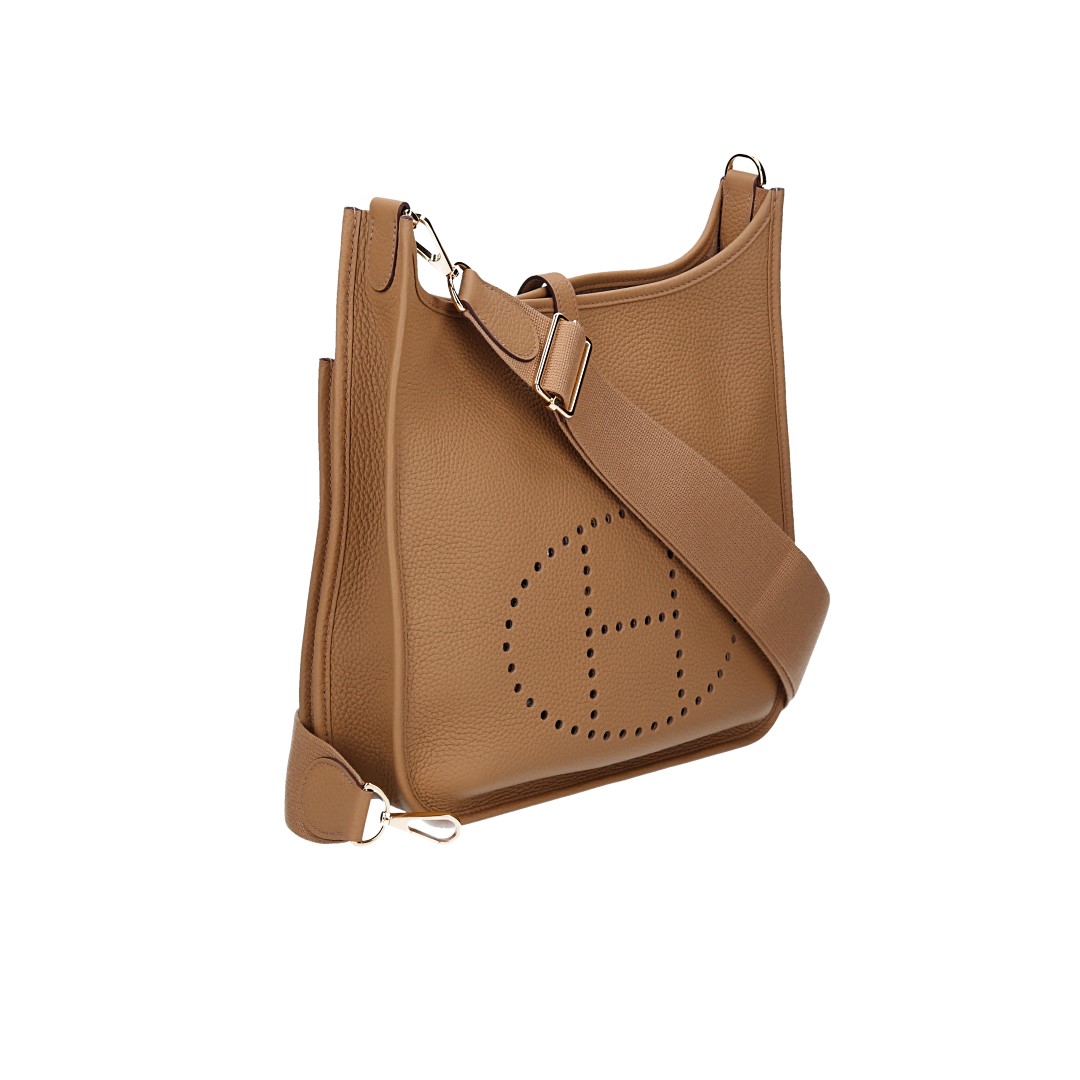 HERMÈS ÉVELYNE III 29 HANDTASCHE AUS TAURILLON CLEMENCE LEDER IN BISCUIT MIT GHW