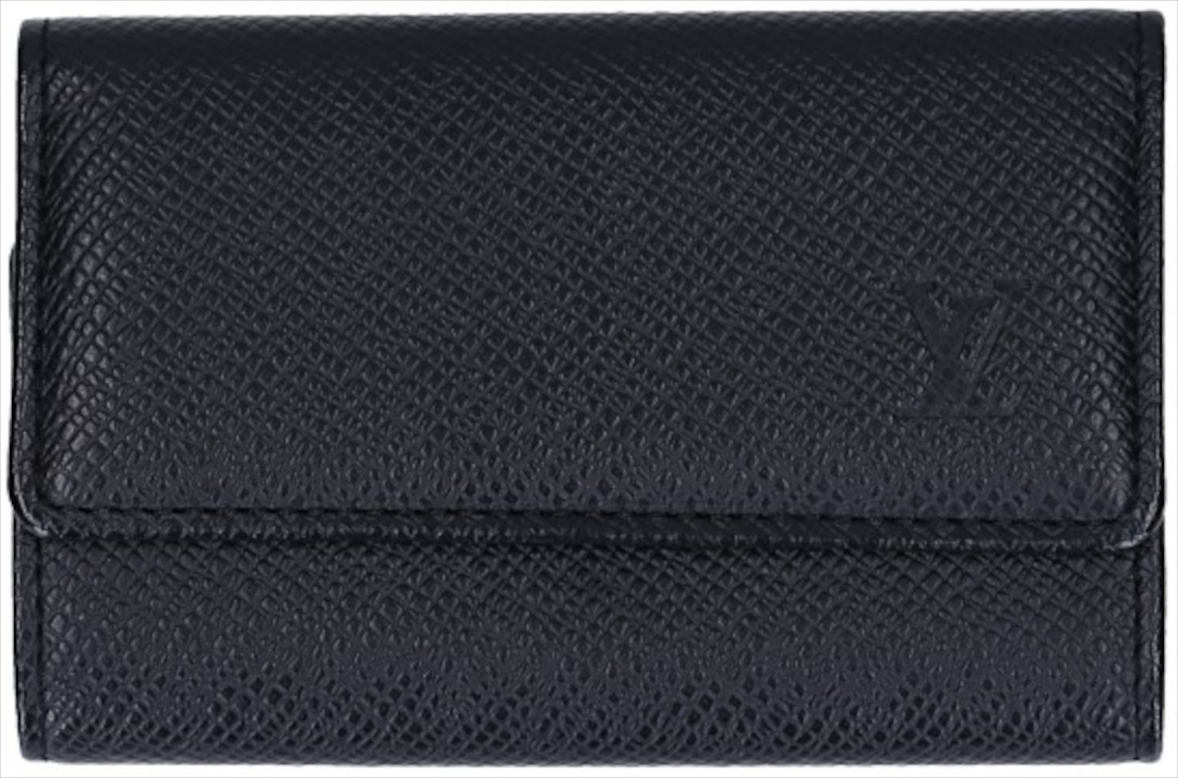 LOUIS VUITTON MULTICLES 6 KEY HOLDER CASE IN TAIGA LEATHER IN BLACK (M30500)