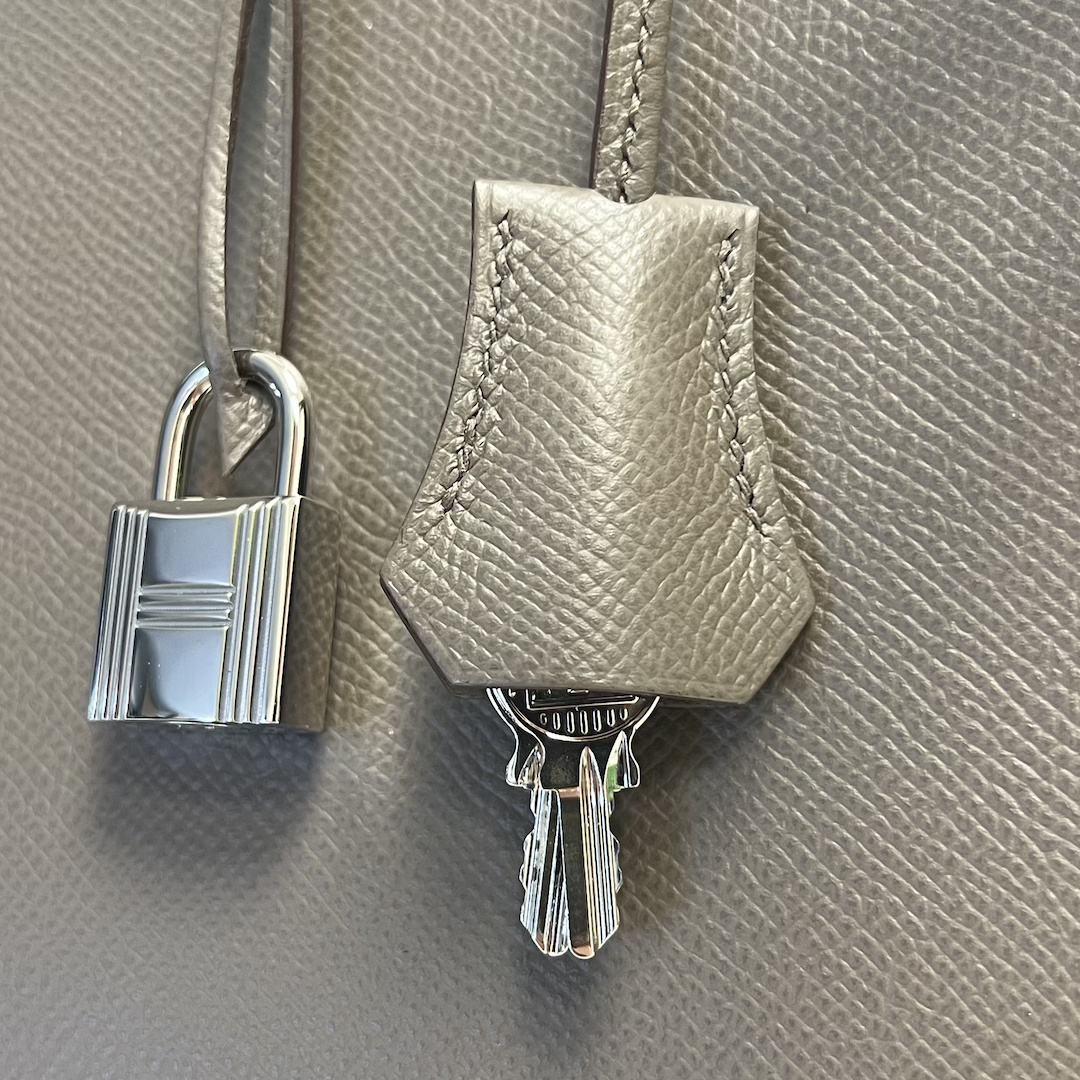 HERMÈS BIRKIN 35 SELLIER HANDTASCHE AUS VEAU EPSOM IN ETOUPÉ MIT PHW