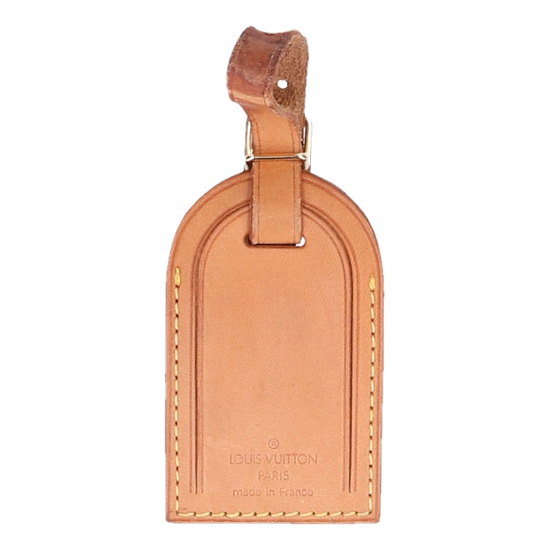 LOUIS VUITTON - J.L. - ADRESSANHÄNGER - TRAVEL TAG MIT INITIALEN AUS VVN LEDER IN MITTELBRAUN