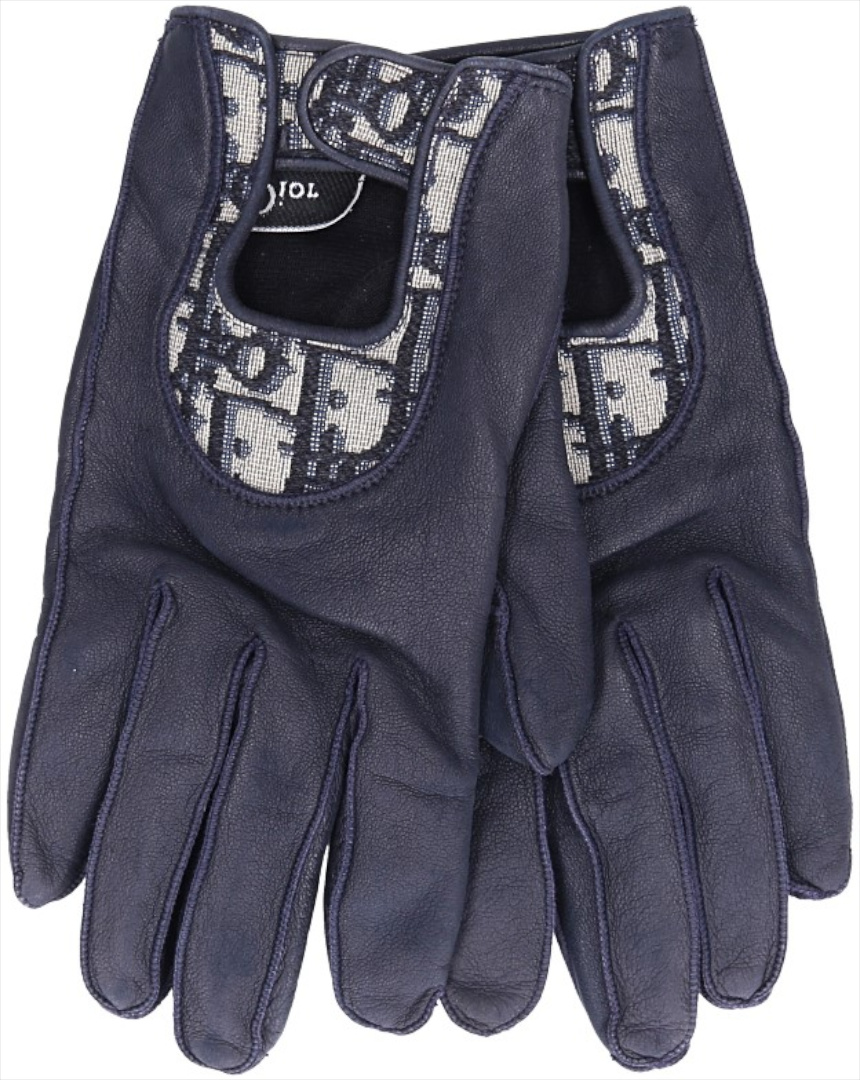 DIOR HERREN-HANDSCHUHE AUS LAMMLEDER IN BLAU MIT IN GR. S