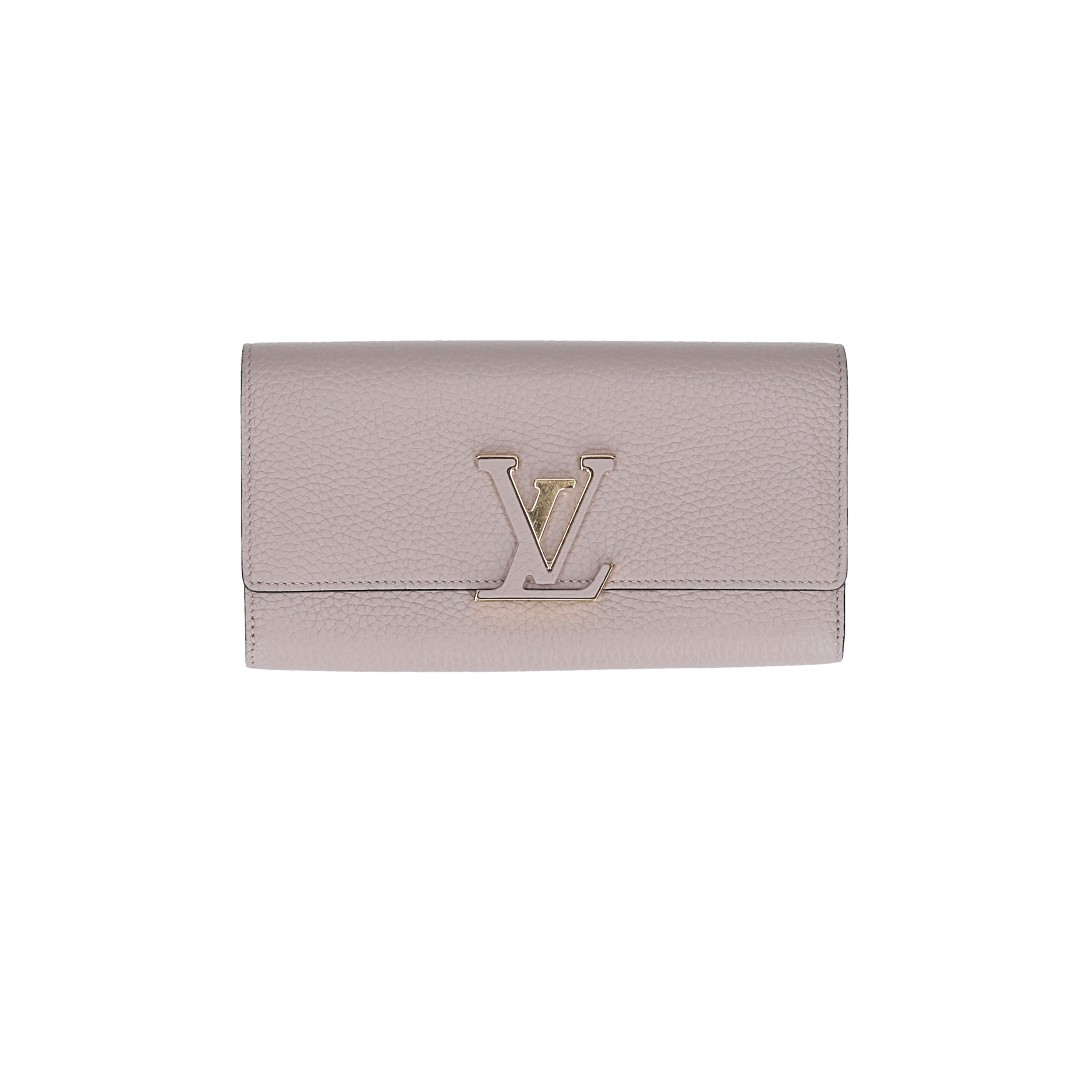 LOUIS VUITTON GELDBÖRSE 'CAPUCINES' AUS TAURILLON LEDER IN GALET (M61249)