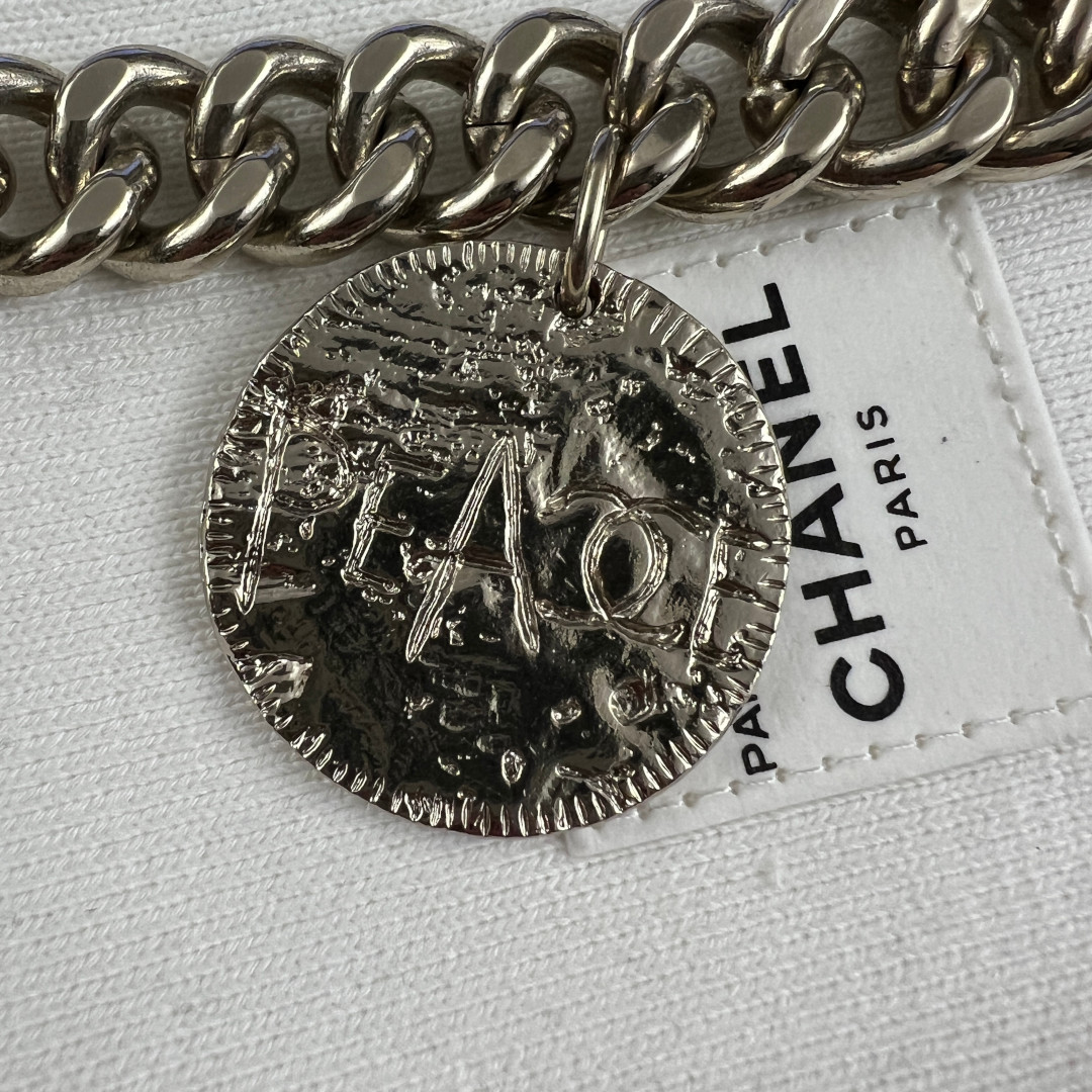 CHANEL HALSKETTE AUS METALL IN SILBER