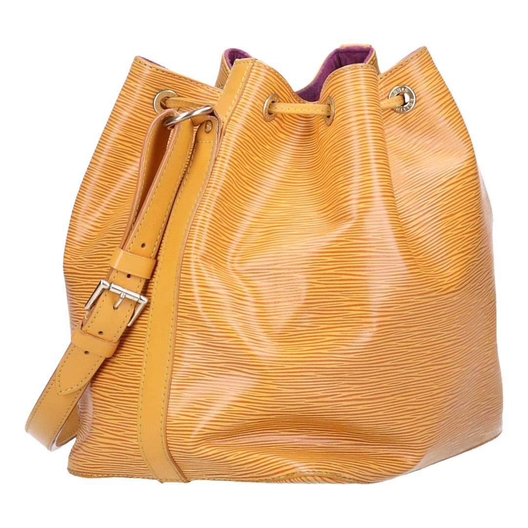 43523-Louis-Vuitton-Noe-PM-Epi_2D_0004 LOUIS VUITTON NOÉ PETIT MODEL SCHULTERTASCHE AUS EPI LEDER IN TASSIL GELB (M44109)