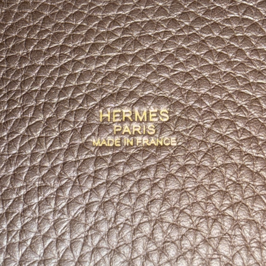 HERMÈS PICOTIN LOCK 18 HANDTASCHE AUS TAURILLON CLEMENCE LEDER IN EBÉNÈ MIT GHW