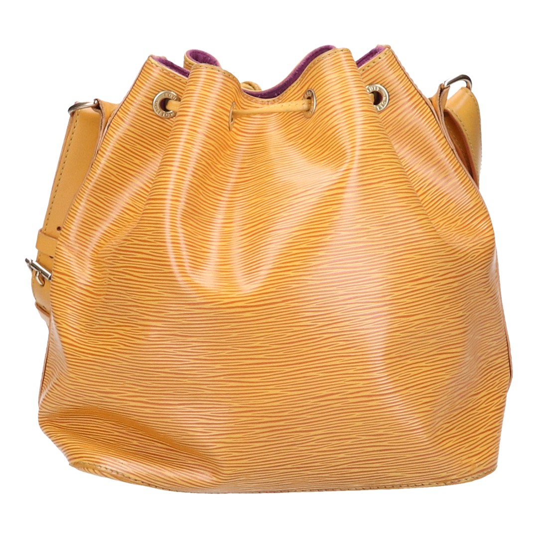 43523-Louis-Vuitton-Noe-PM-Epi_2D_0005 LOUIS VUITTON NOÉ PETIT MODEL SCHULTERTASCHE AUS EPI LEDER IN TASSIL GELB (M44109)