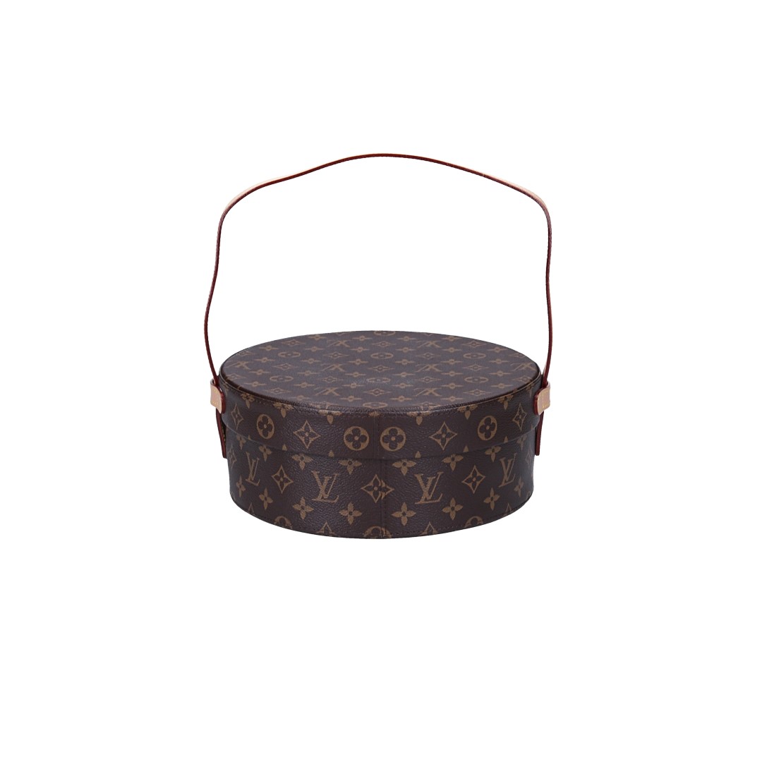 LOUIS VUITTON ROUND TEA BOX AUS MONOGRAM CANVAS (M20140)