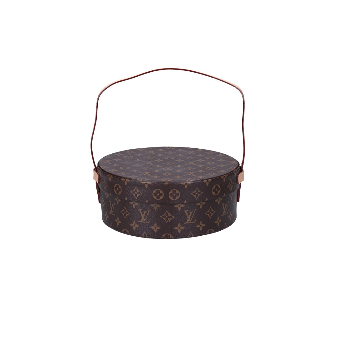 LOUIS VUITTON ROUND TEA BOX AUS MONOGRAM CANVAS (M20140)