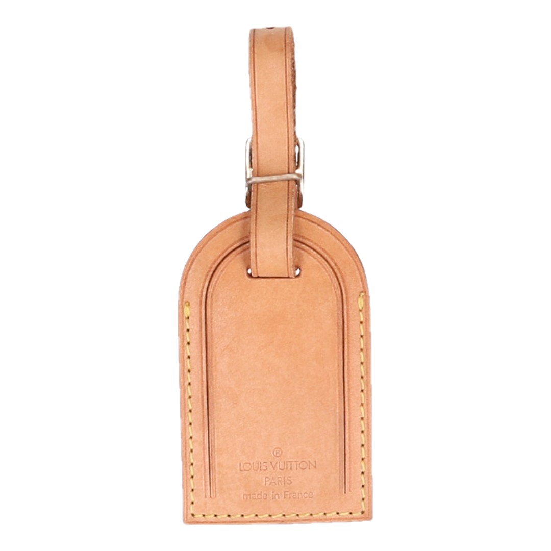 43696-Louis-Vuitton-Travel-Tag_2D_0002 LOUIS VUITTON - J.L.- ADRESSANHÄNGER - TRAVEL TAG MIT INITIALEN AUS VVN LEDER IN MITTELBRAUN