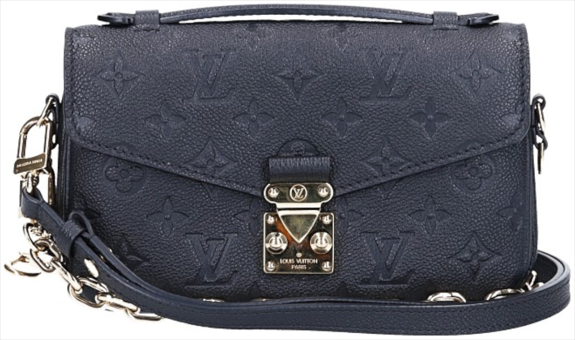 LOUIS VUITTON POCHETTE MÉTIS EAST WEST HANDTASCHE AUS MONOGRAM EMPREINTE LEDER IN NOIR (M46595)