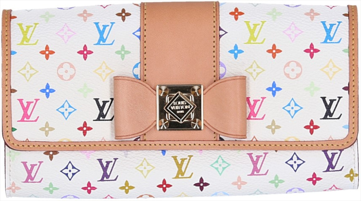 LOUIS VUITTON GELDBÖRSE 'SARAH NŒUD' AUS MONOGRAM MULTICOLORE CANVAS IN BLANC (M60277)