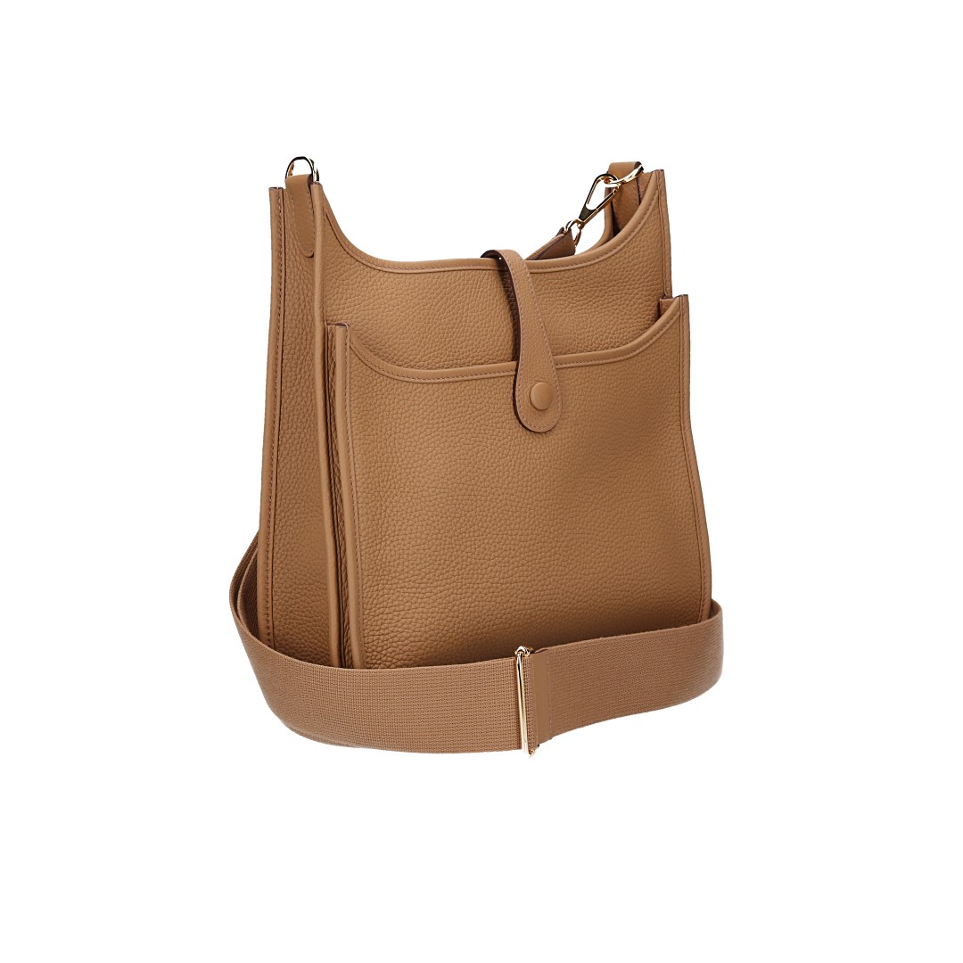 HERMÈS ÉVELYNE III 29 HANDTASCHE AUS TAURILLON CLEMENCE LEDER IN BISCUIT MIT GHW