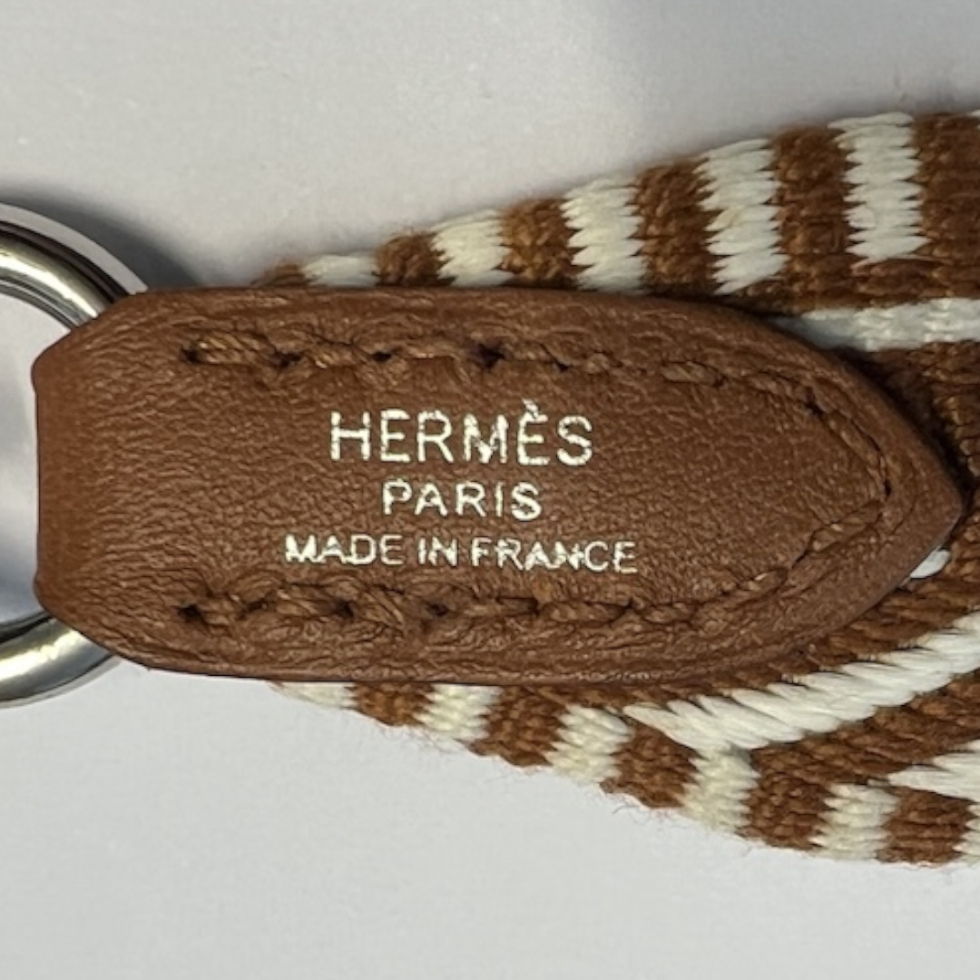 49714_Hermes_Schulterriemen_2D_0012 HERMÈS SCHULTERRIEMEN AUS GLATTEM LEDER UND TEXTIL MIT PHW