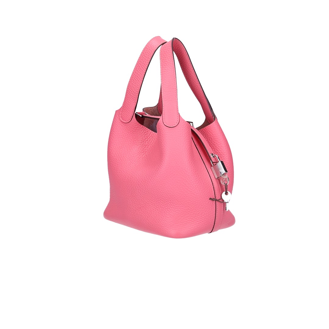 HERMÈS PICOTIN LOCK 18 HANDTASCHE AUS TAURILLON CLEMENCE LEDER IN ROSE AZALEE MIT PHW