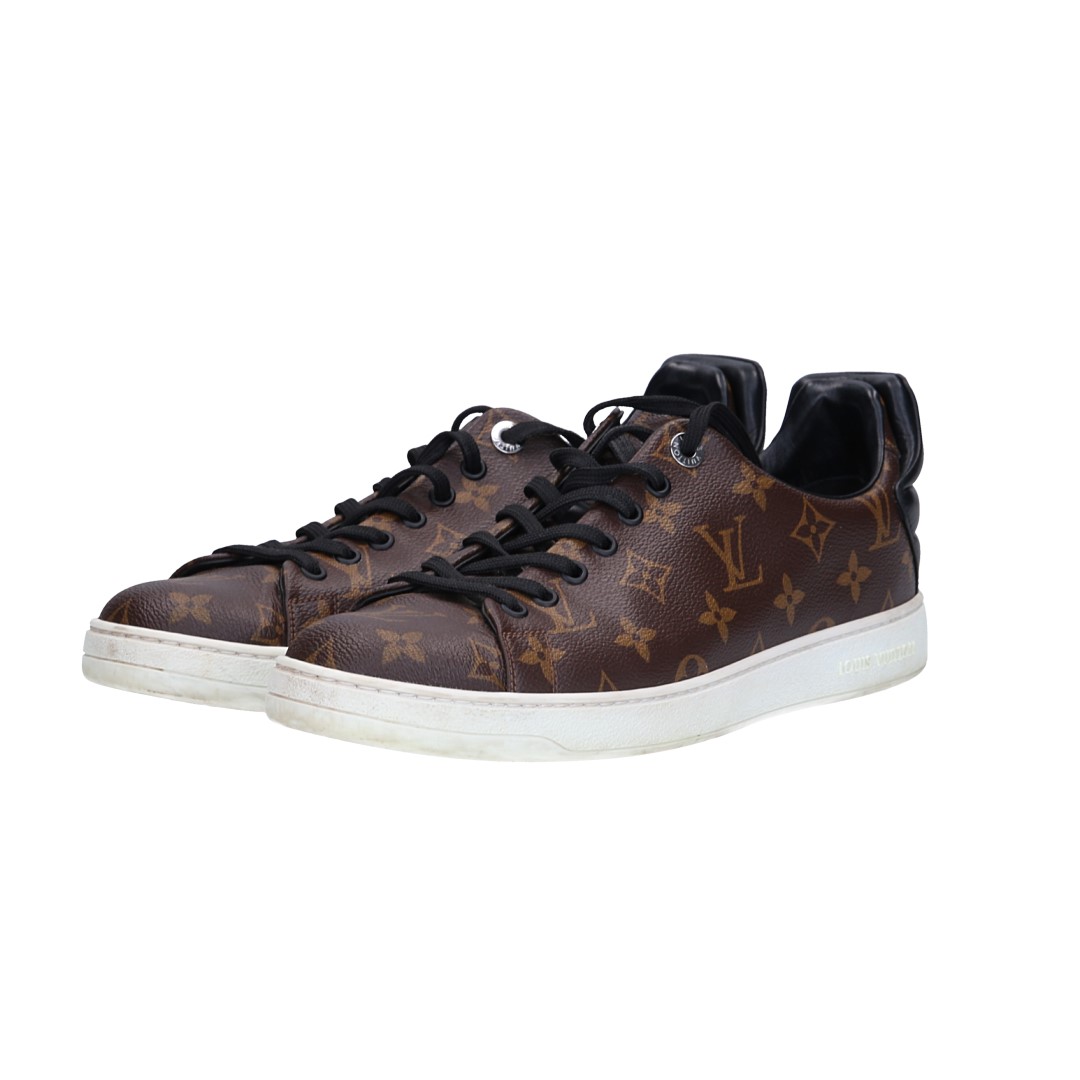 LOUIS VUITTON SNEAKER AUS MONOGRAM CANVAS UND SCHWARZEM LEDER UK7,5 EU41,5