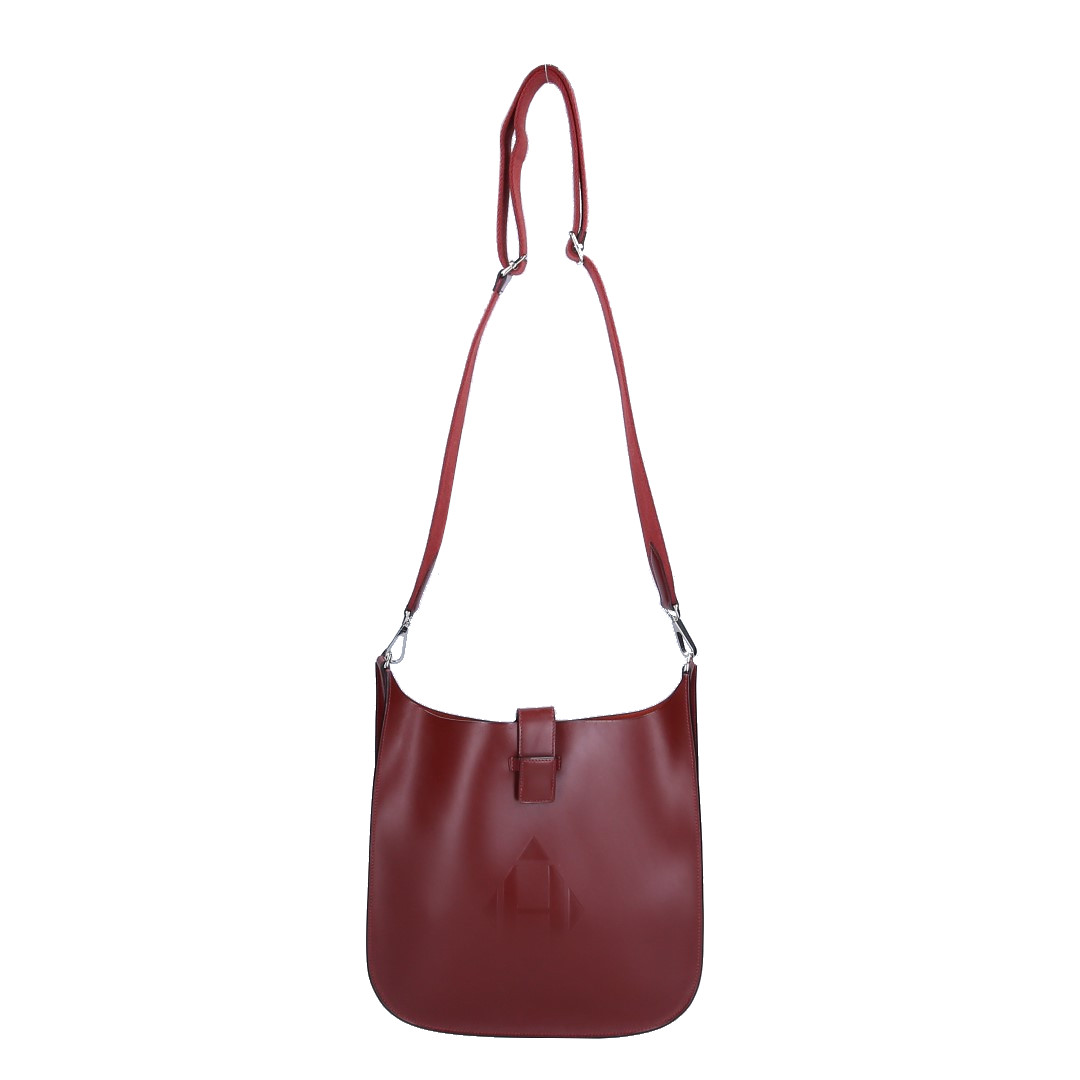 HERMÈS ÉVELYNE SELLIER 29 HANDTASCHE AUS HUNTER LEDER IN ROUGE H MIT PHW