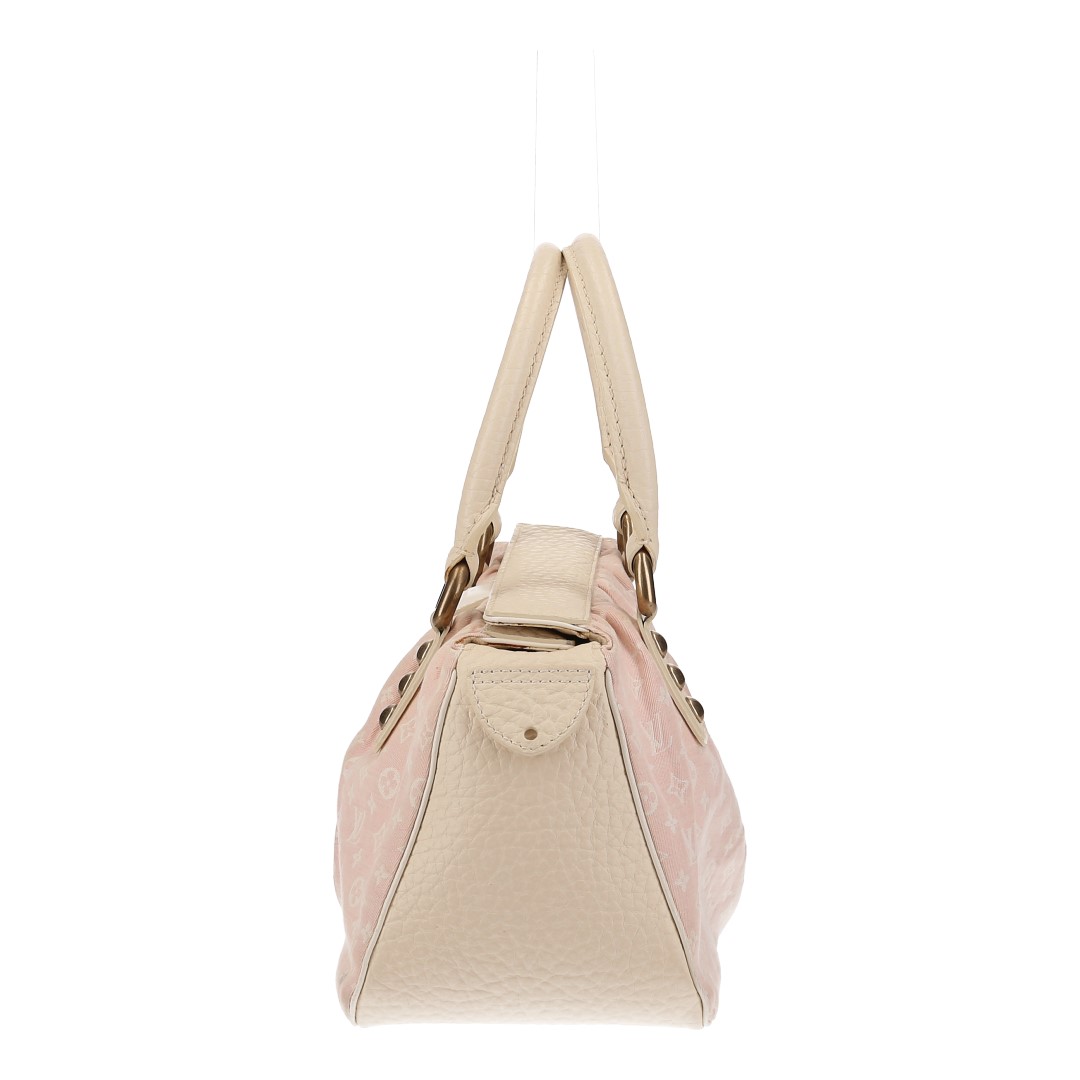 LOUIS VUITTON TRAPEZE PM HENKELTASCHE AUS MONOGRAM MINI LIN CROISETTE CANVAS IN ROSE