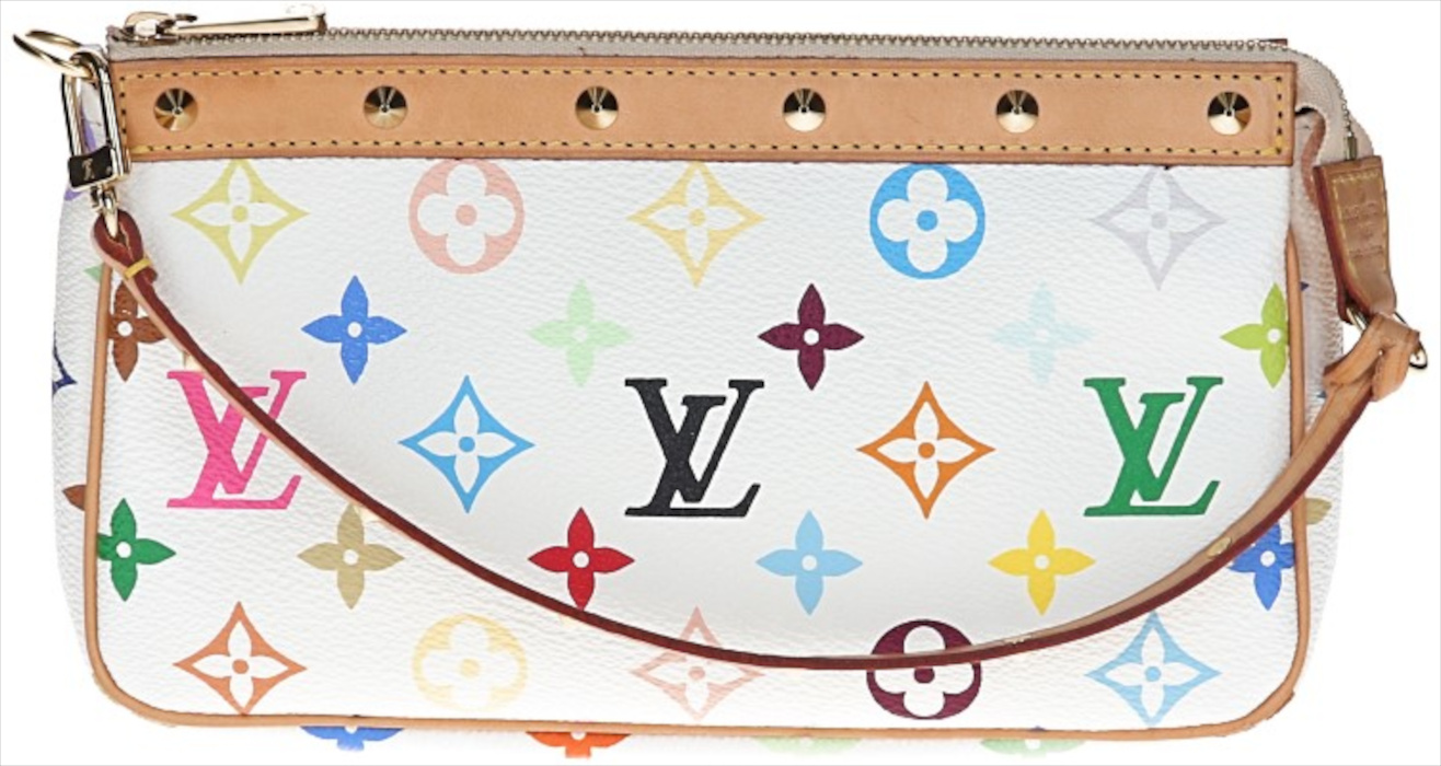 LOUIS VUITTON POCHETTE ACCESSOIRES CLUTCH AUS MONOGRAM MULTICOLORE CANVAS IN BLANC (M92649)