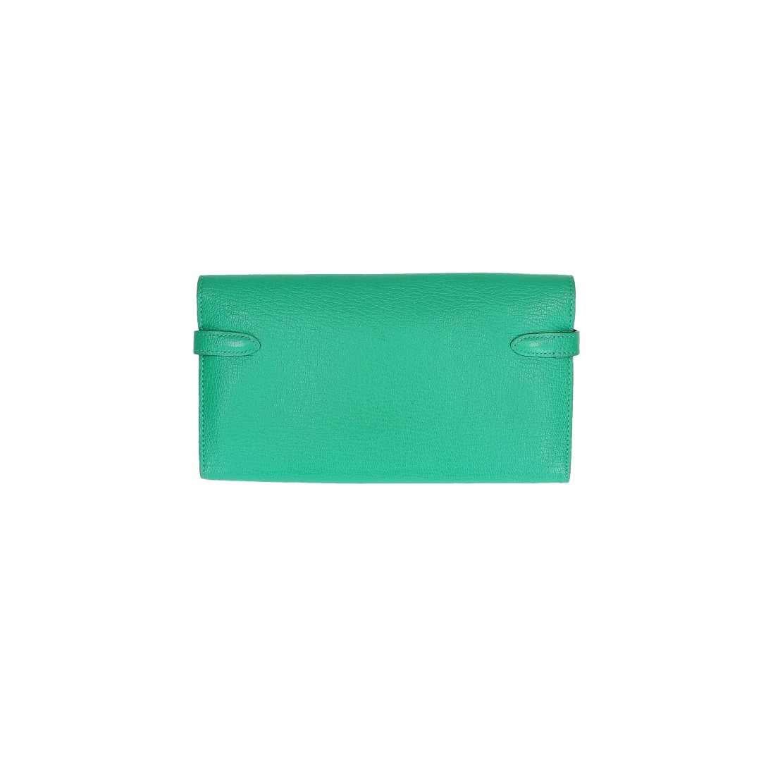 48037-Hermes-Portemoneie-Gr-n_2D_0002 HERMÈS BRIEFTASCHE KELLY CLASSIQUE AUS CHEVRE MYSORE IN MENTHE MIT PHW