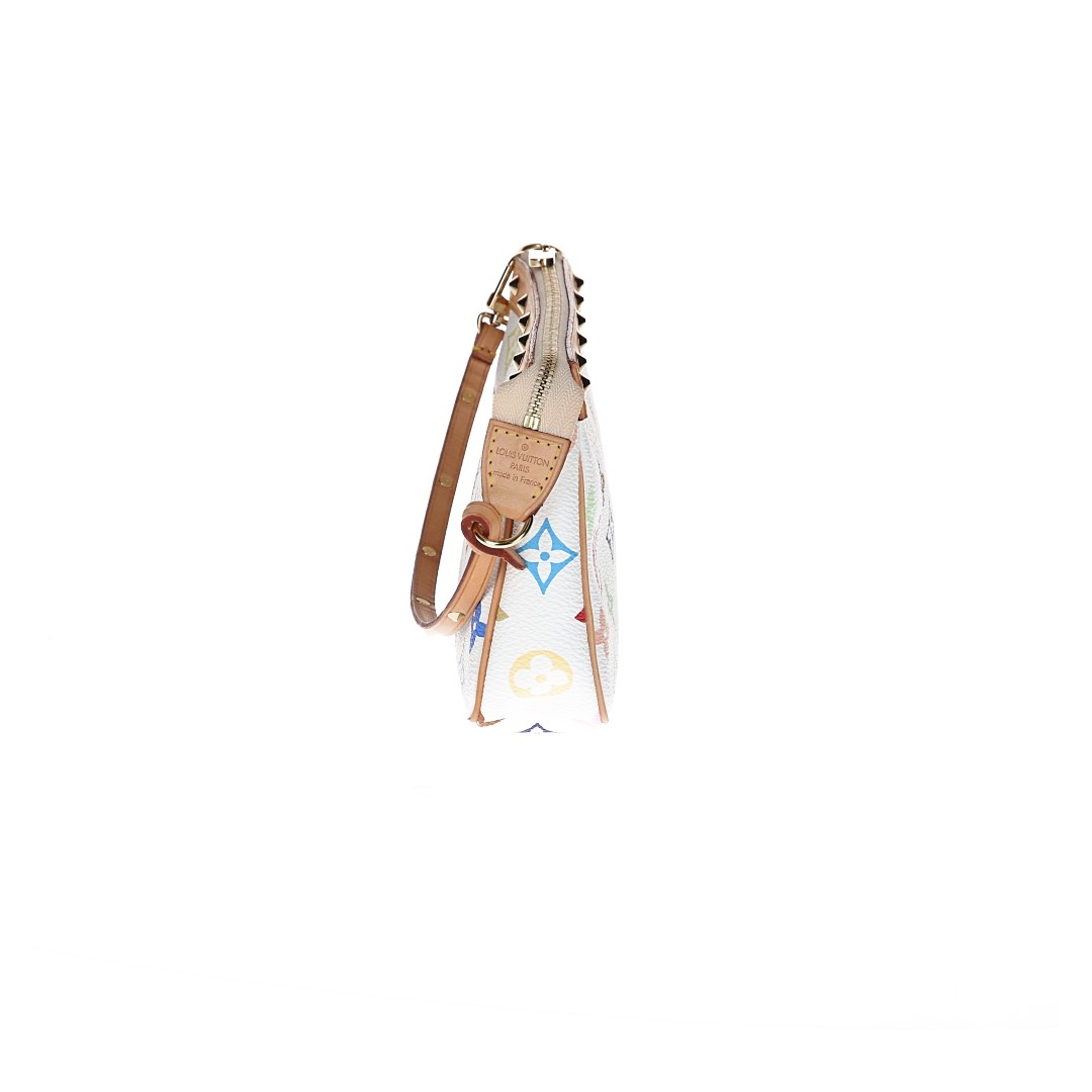 LOUIS VUITTON POCHETTE ACCESSOIRES CLUTCH AUS MONOGRAM MULTICOLORE CANVAS IN BLANC (M92649)