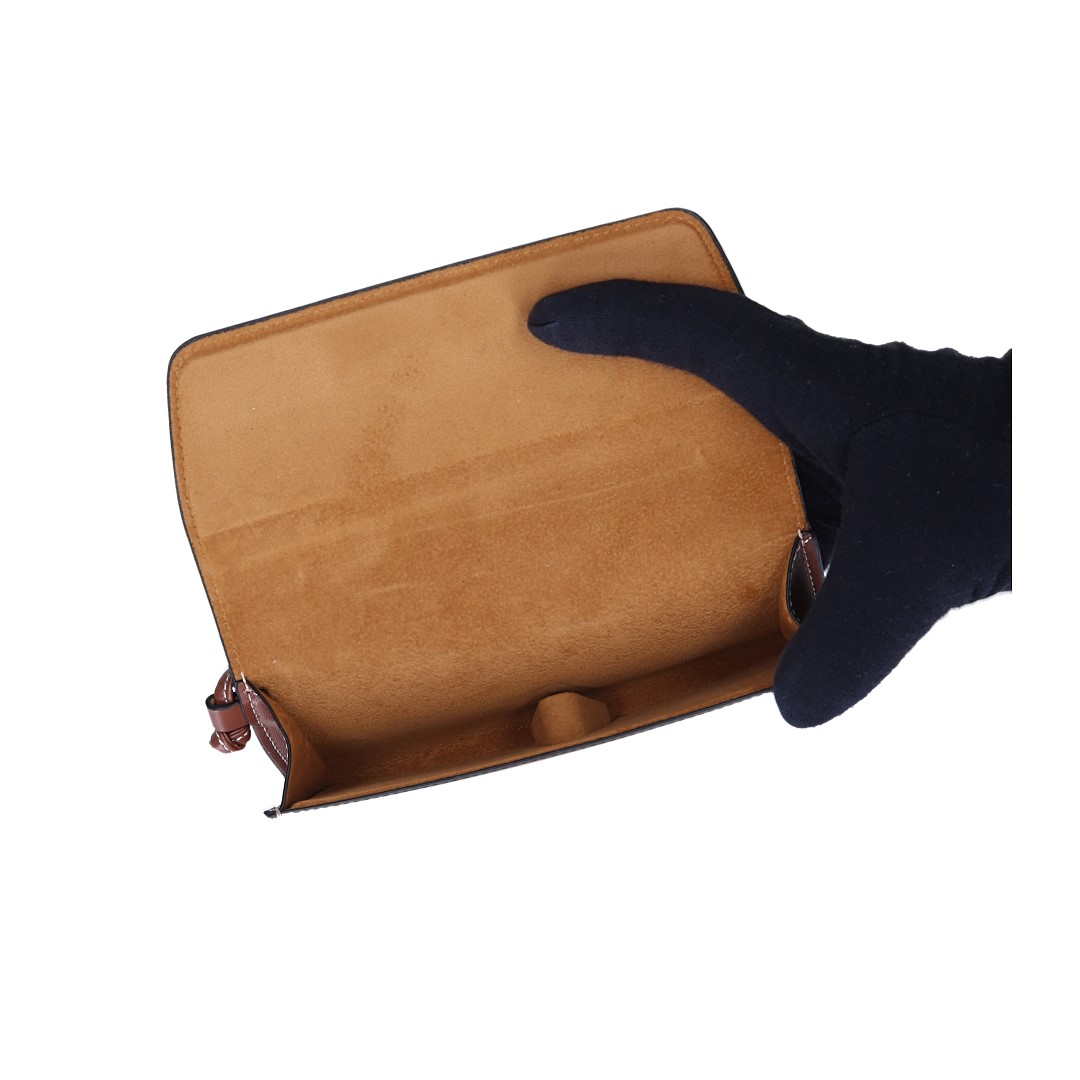 CELINE AVA (MEDIUM) HANDBAG MADE OF TRIOMPHE CANVAS AND CALF LEATHER